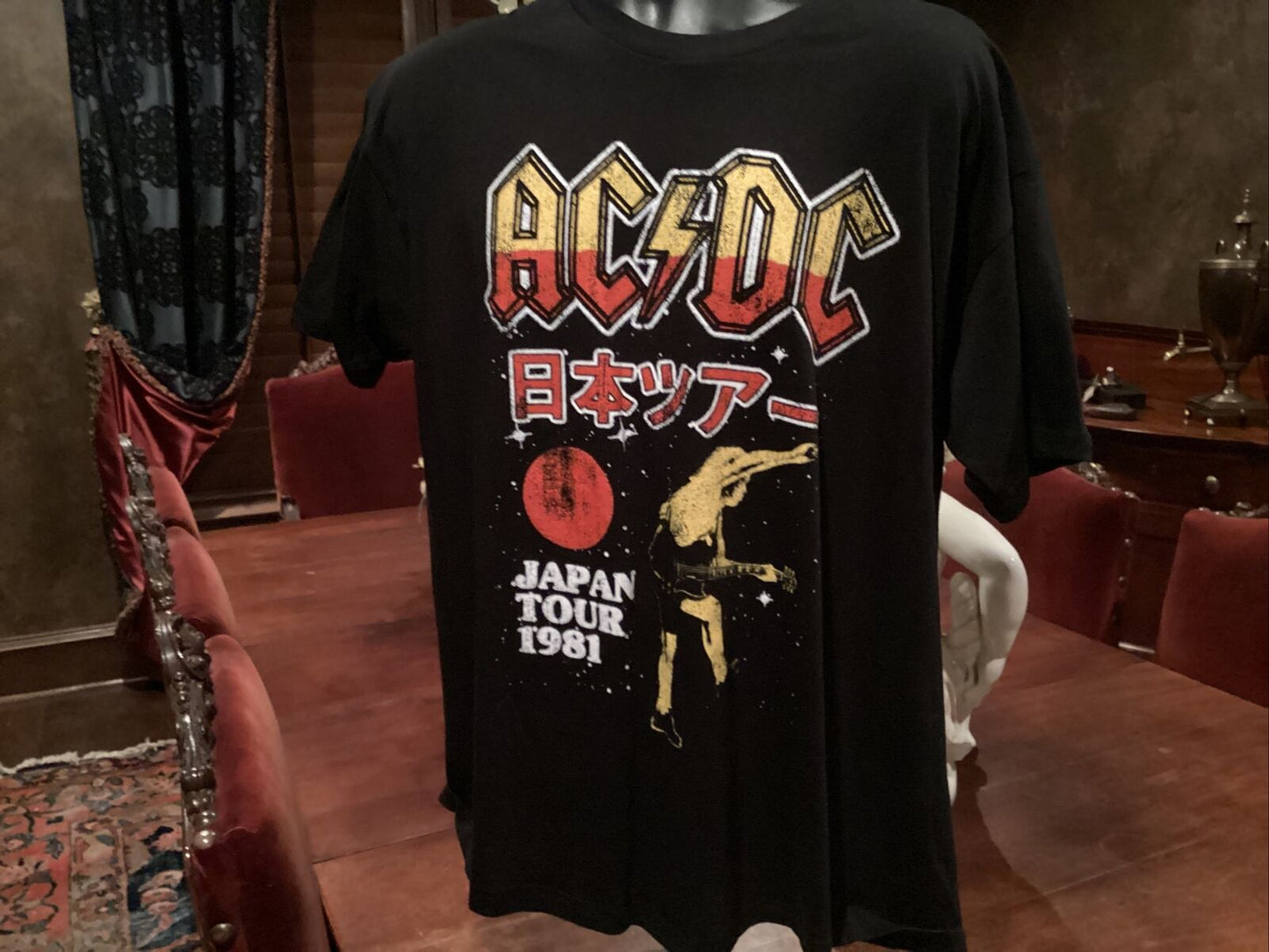 AC/DC Japan Tour Distressed Oversized Tee (customizable)