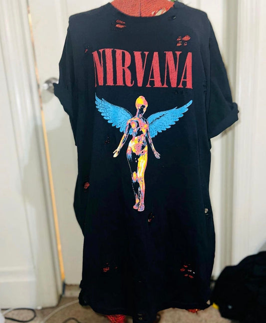 Nirvana Oversized Distressed Tee