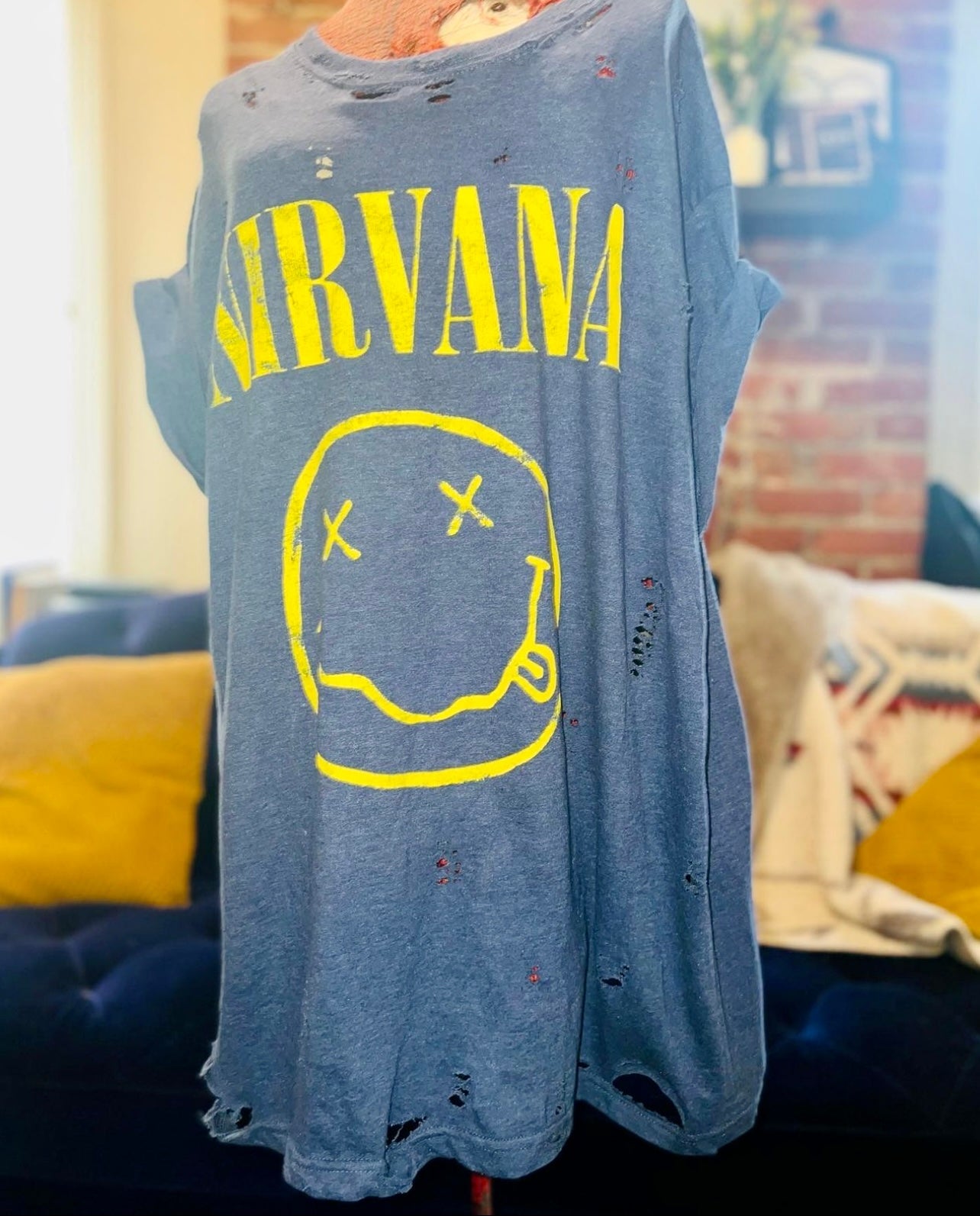 Nirvana Distressed Oversized Tee