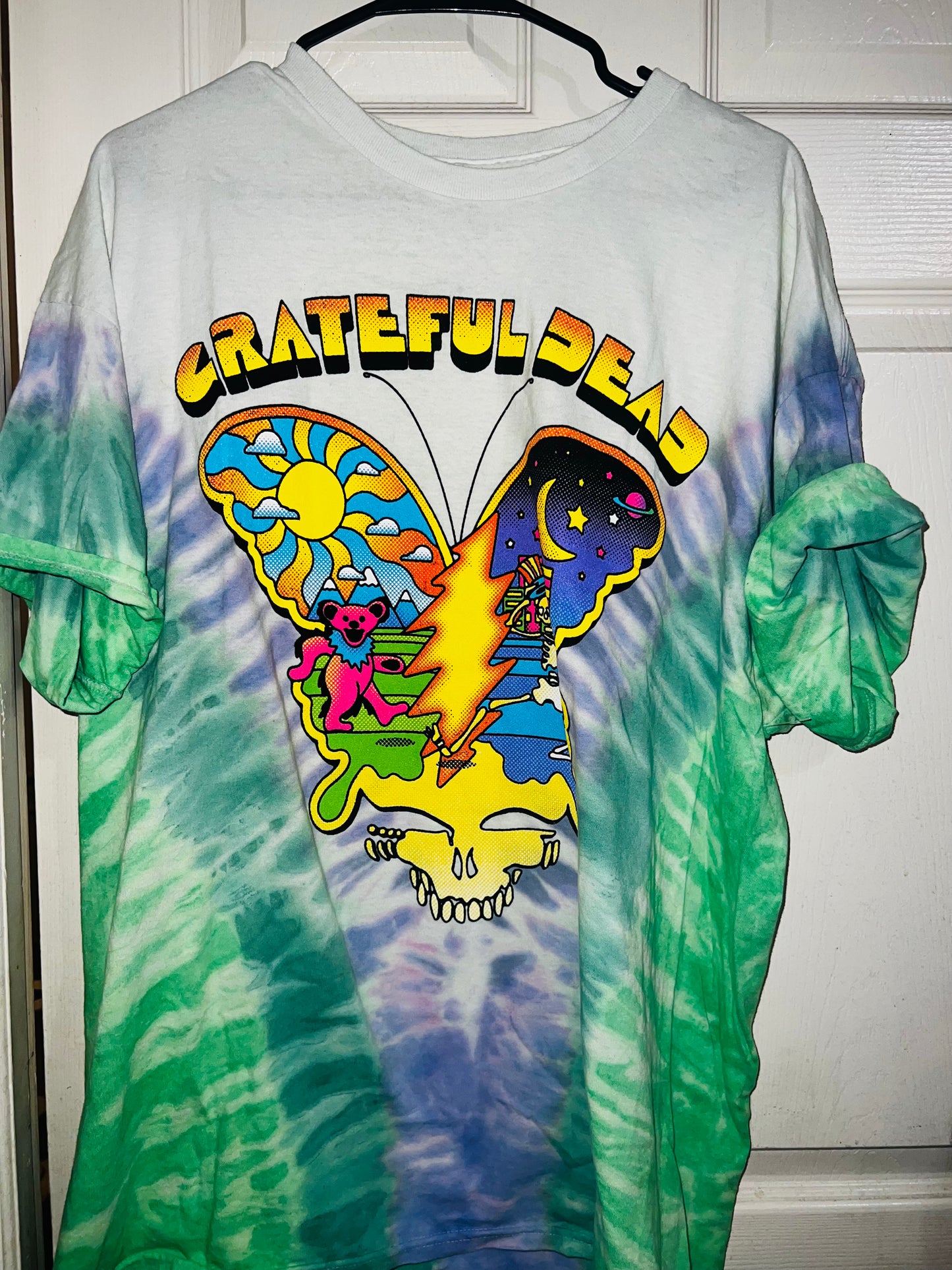 Grateful Dead Tie Dye Oversized Distressed Tee