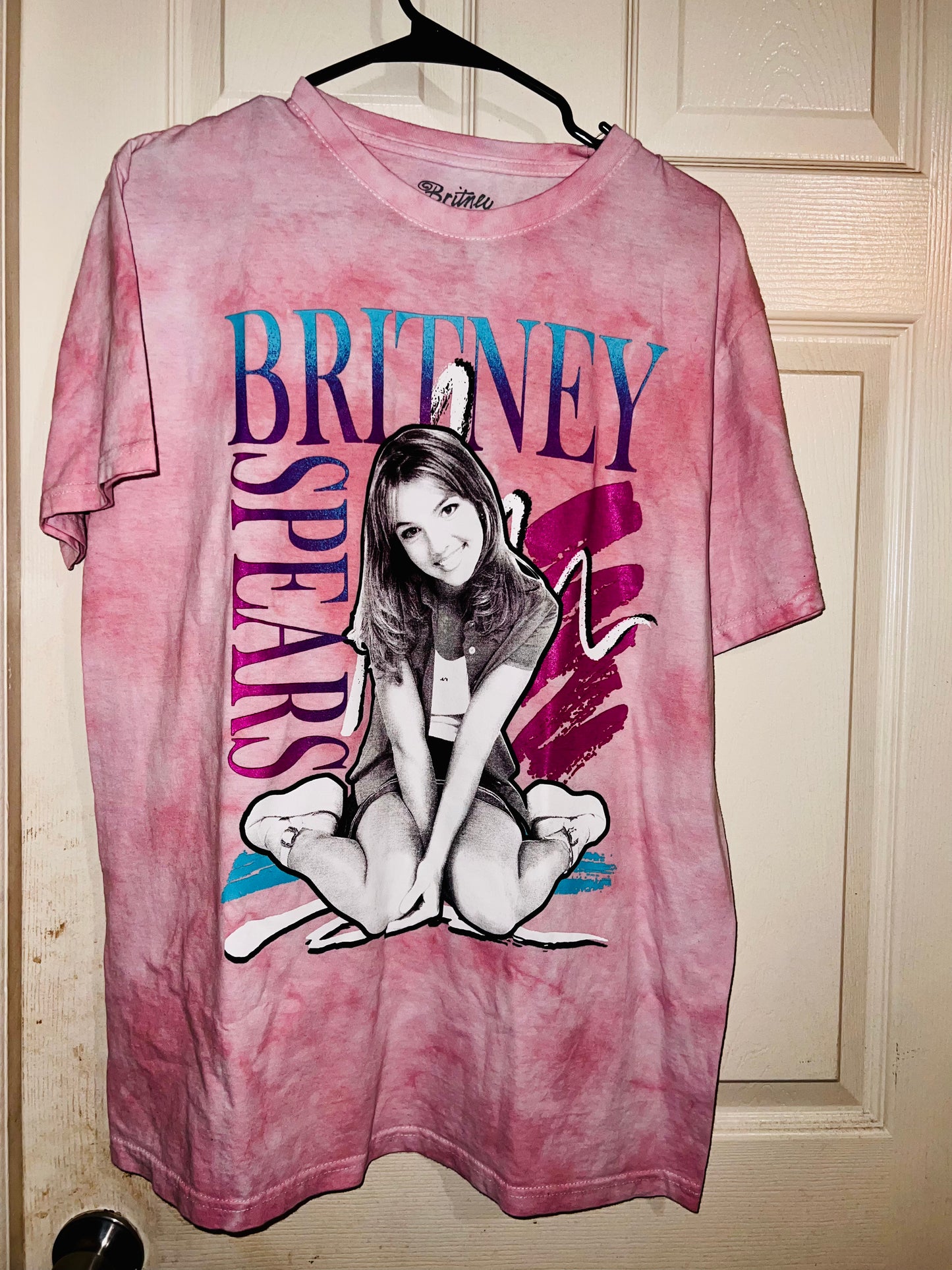 Britney Spears Tie Dye Oversized Distressed Tee