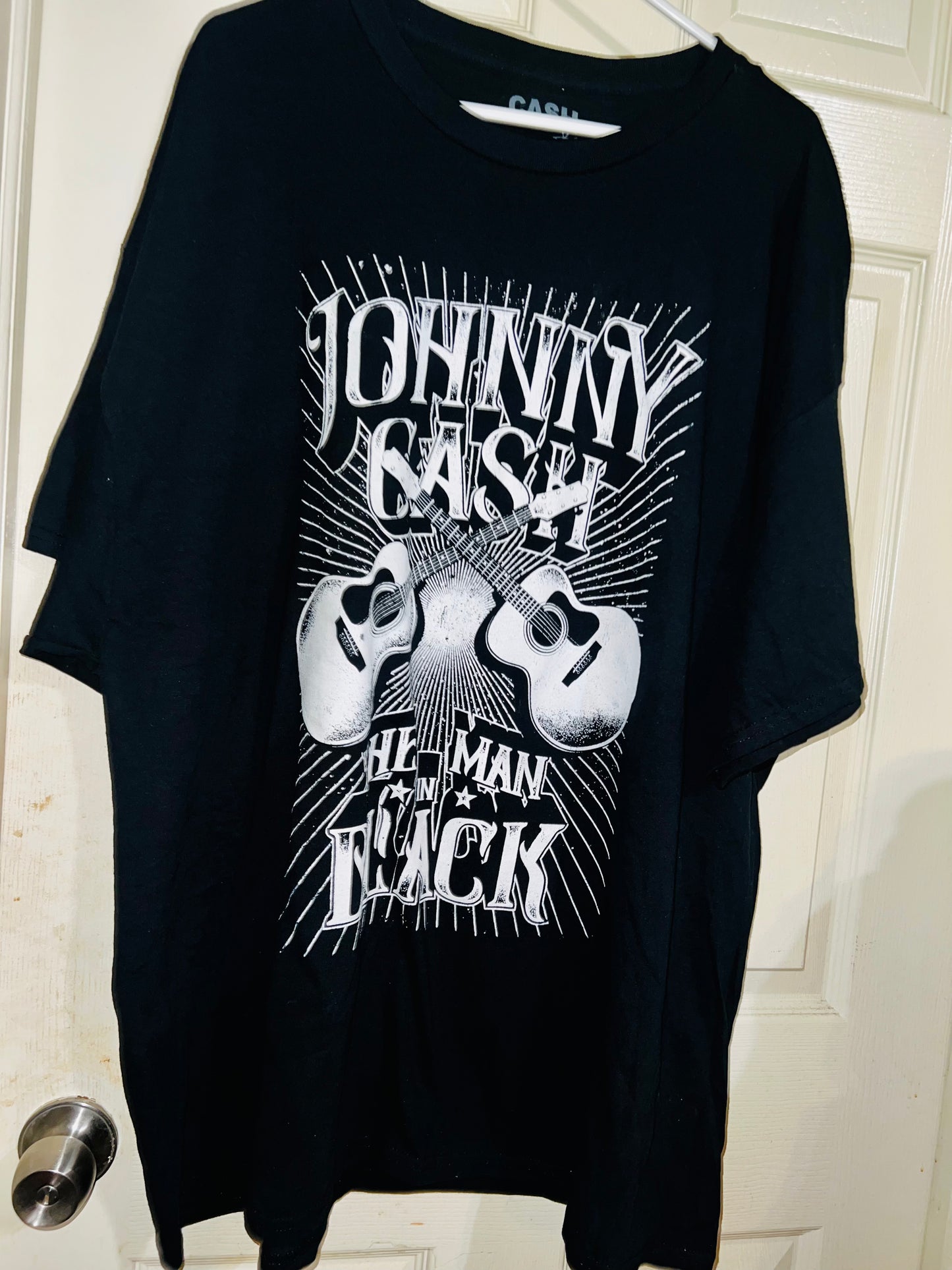 Johnny Cash “Man in Black” OS Distressed Tee