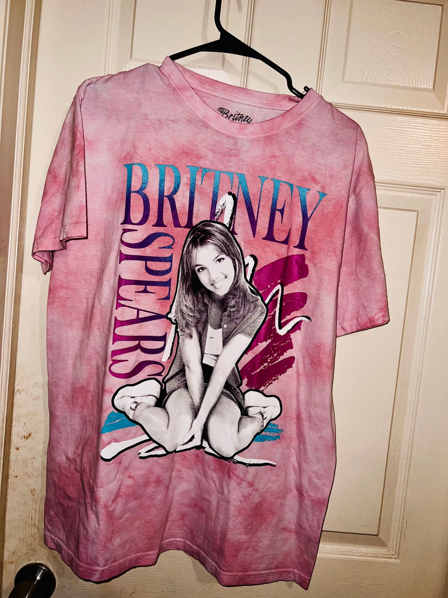 Britney Spears Tie Dye Oversized Distressed Tee