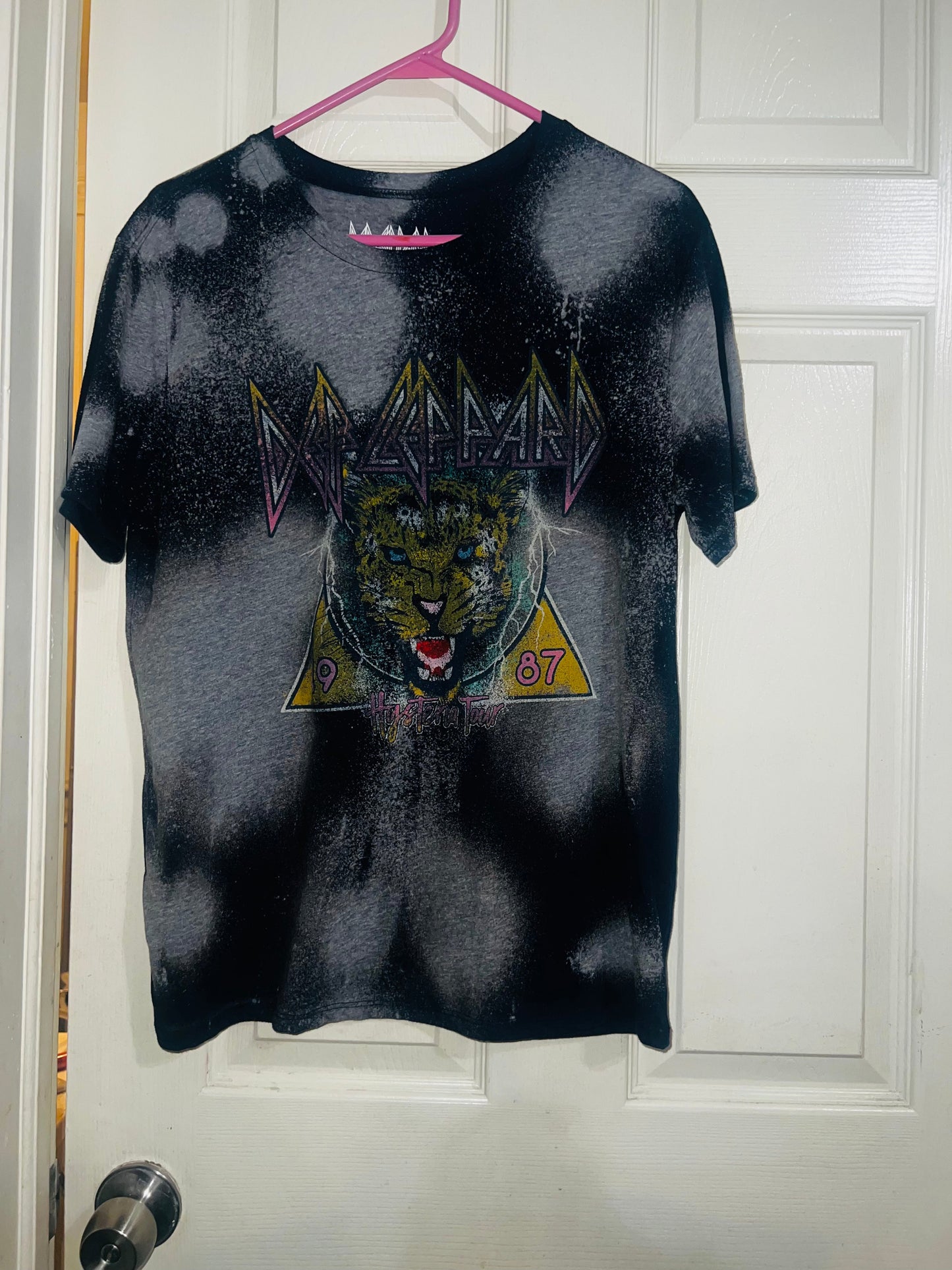 Bleached Def Leppard 1987 Hysteria Tour Double-Sided Tee
