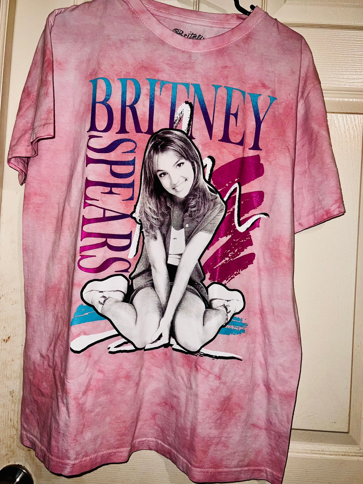 Britney Spears Tie Dye Oversized Distressed Tee