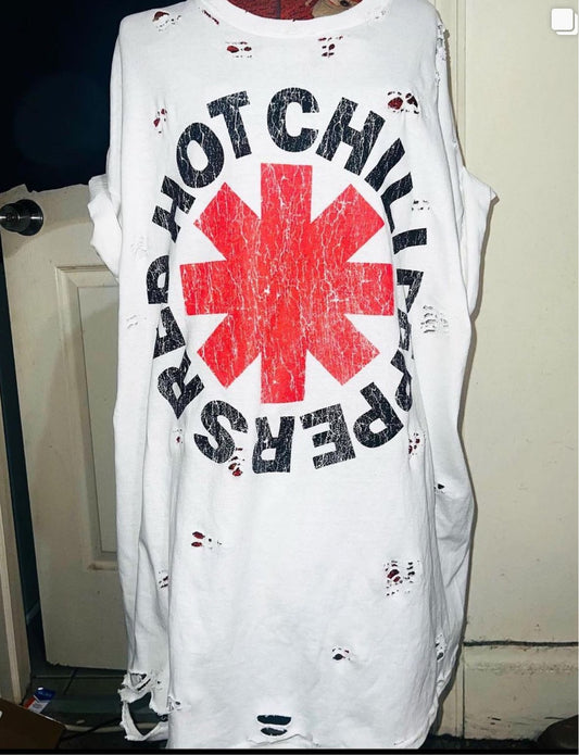 Red Hot Chili Peppers Oversized Distressed Tee