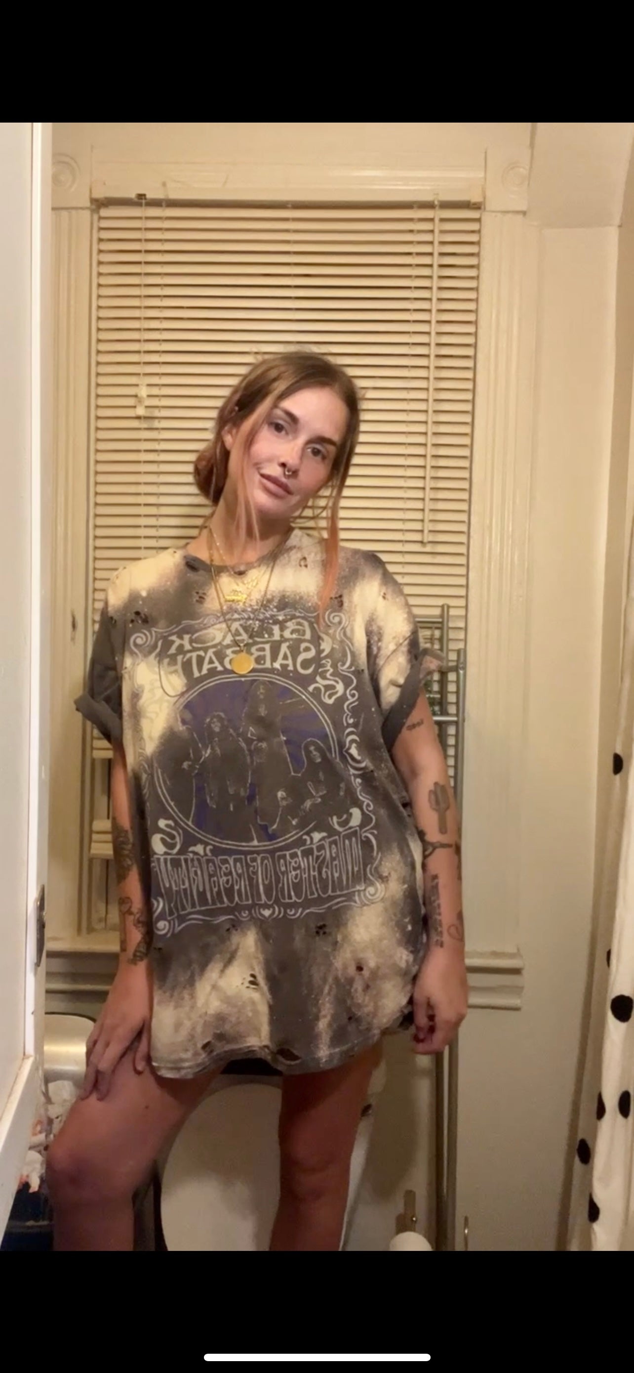 Black Sabbath Oversized Distressed Tee