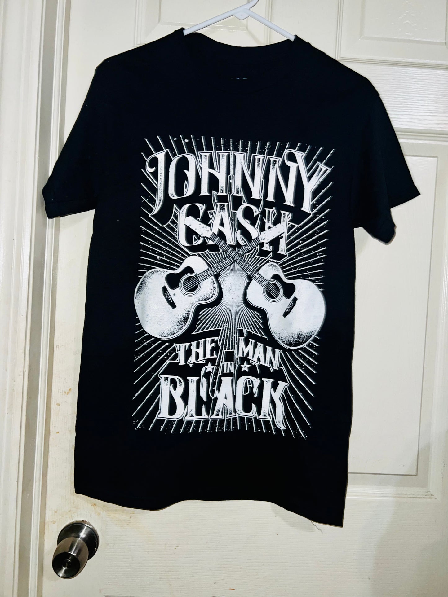 Johnny Cash “Man in Black” OS Distressed Tee