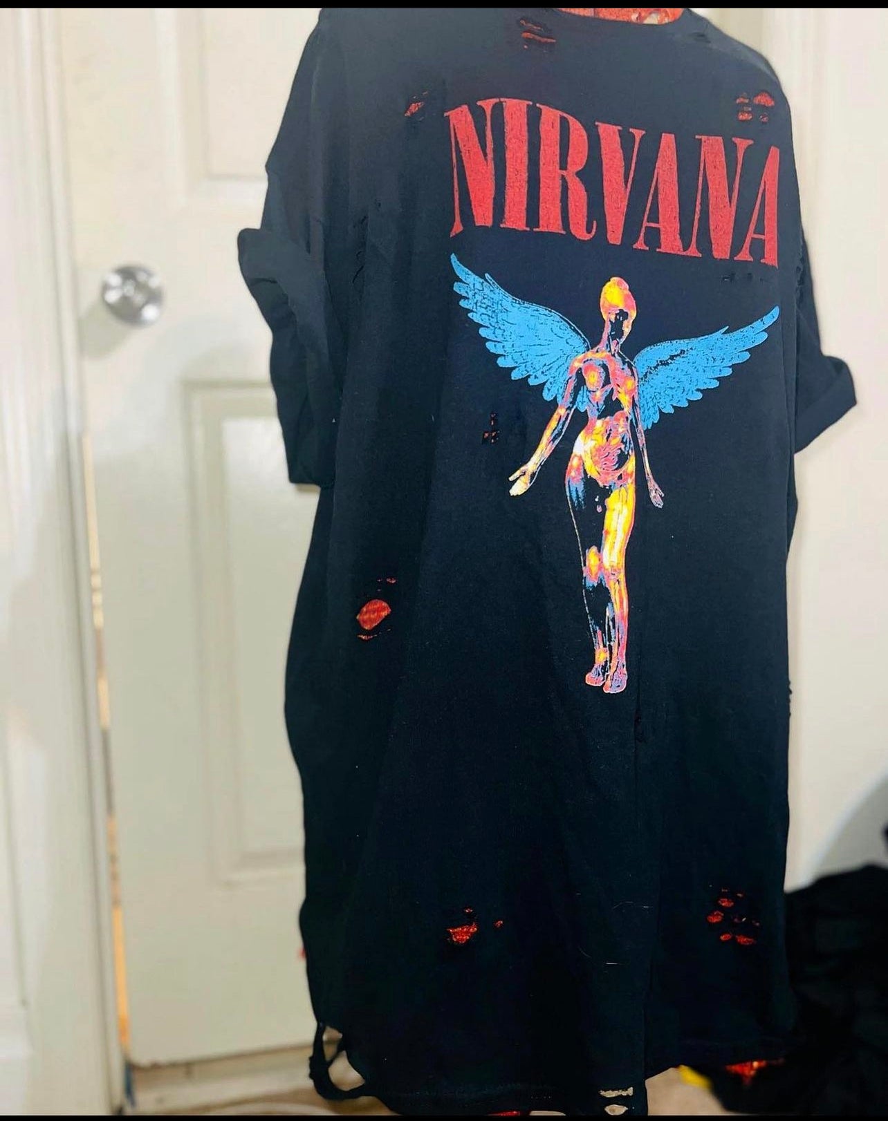 Nirvana Oversized Distressed Tee