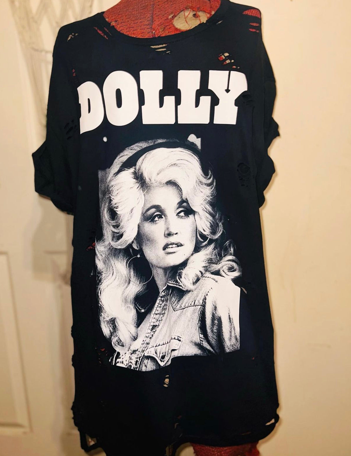 Dolly Parton Oversized Distressed Tee