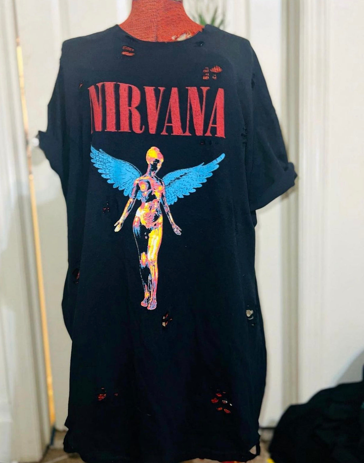 Nirvana Oversized Distressed Tee