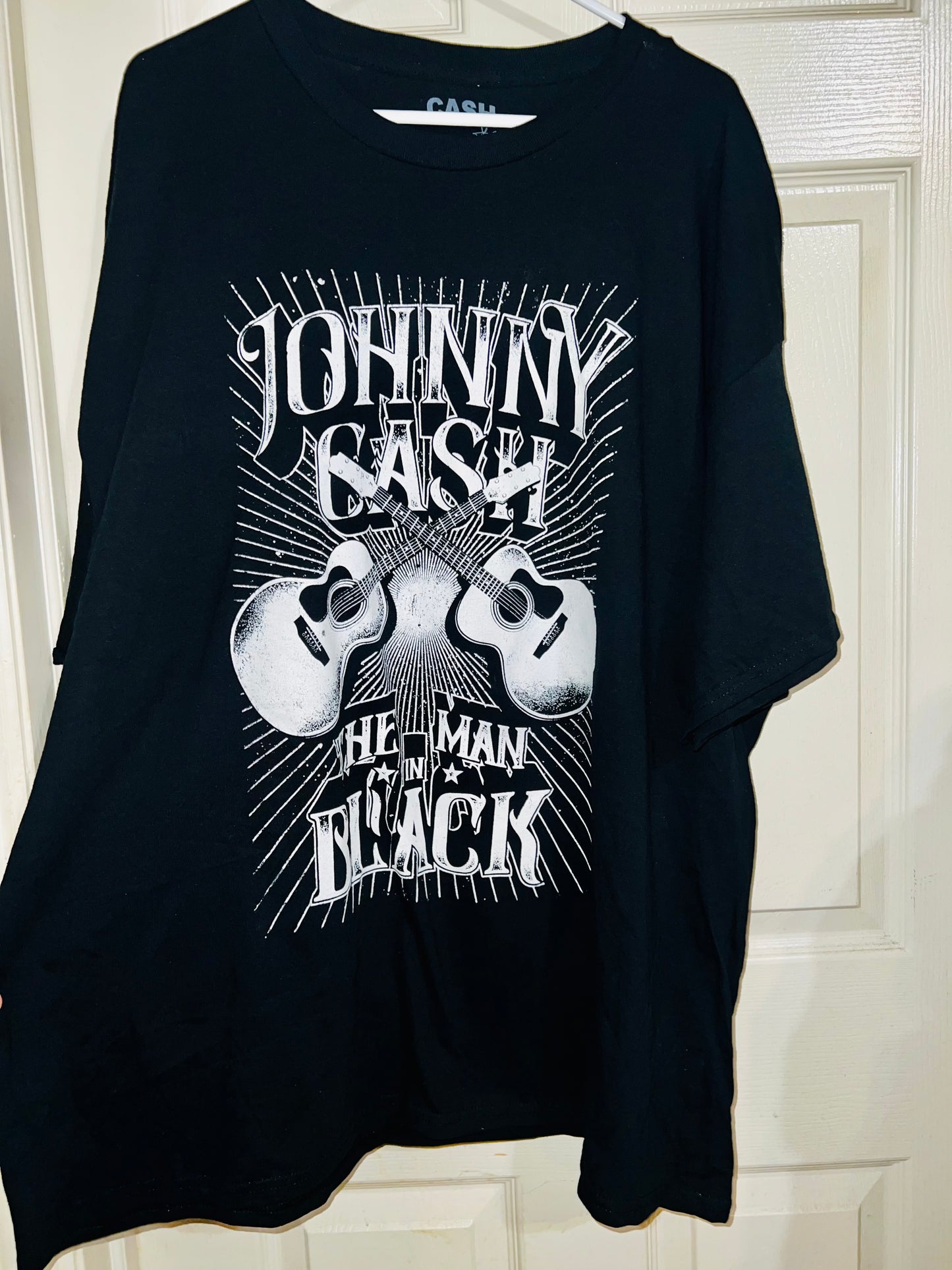 Johnny Cash “Man in Black” OS Distressed Tee