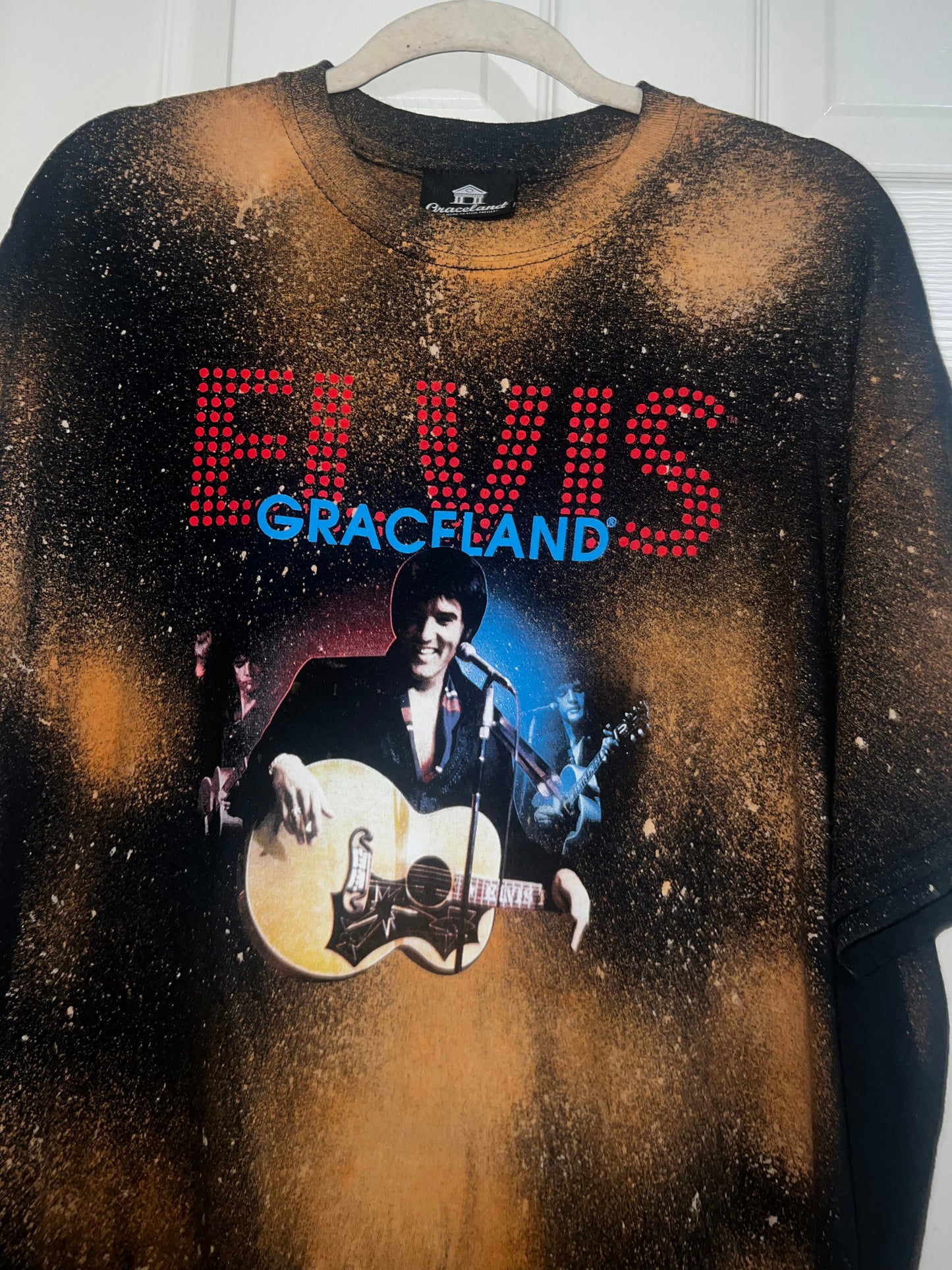 Bleached Elvis Graceland Oversized Distressed Tee