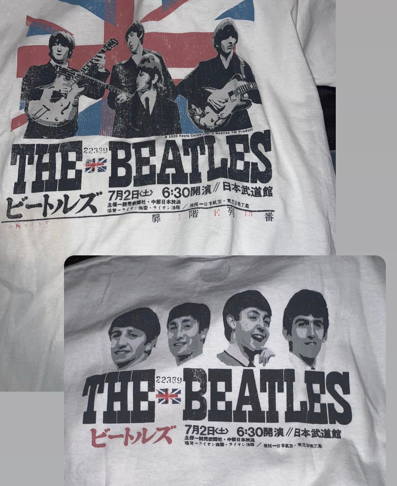 The Beatles Double Sided Oversized Distressed Tee