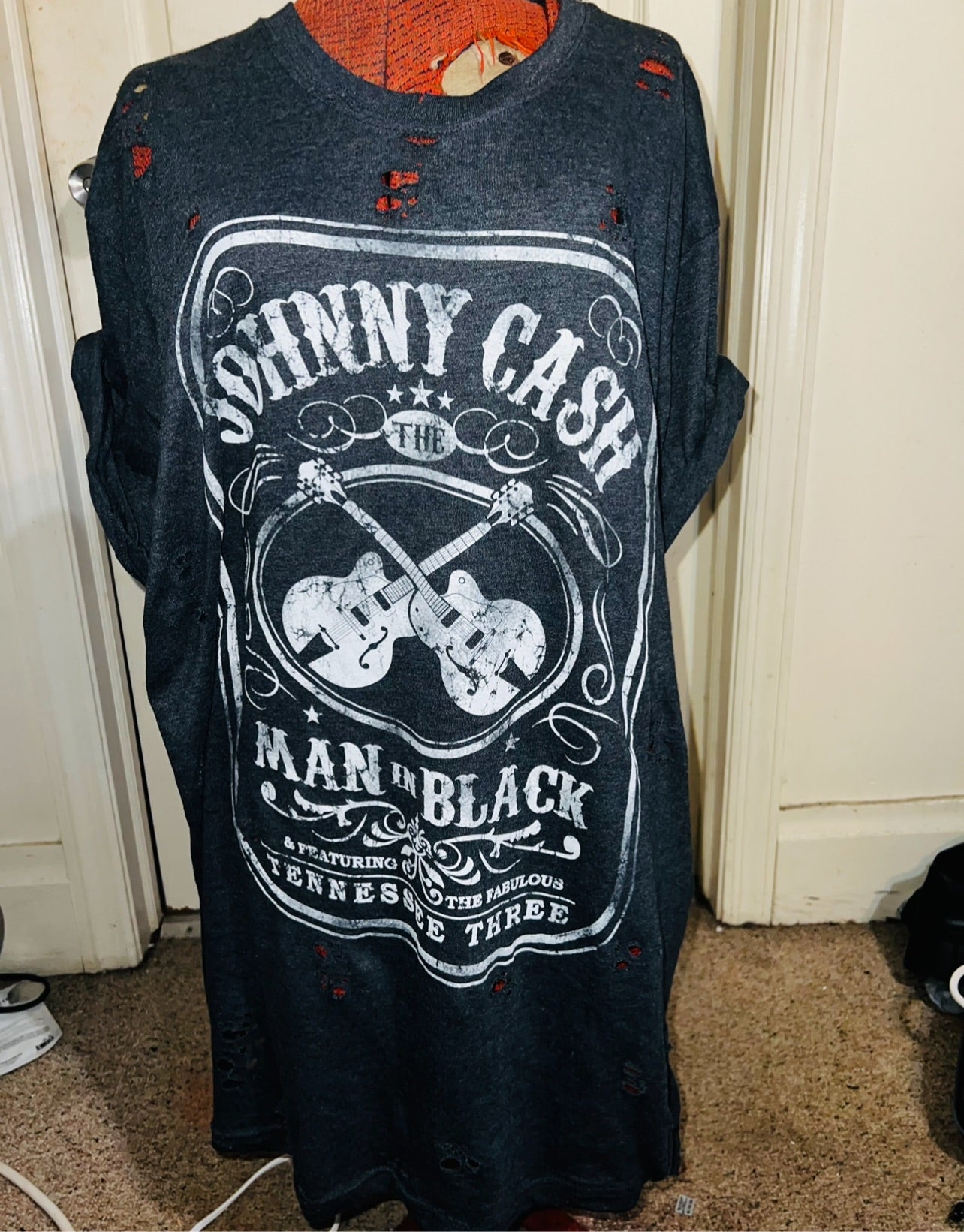 Johnny Cash Oversized Distressed Tee