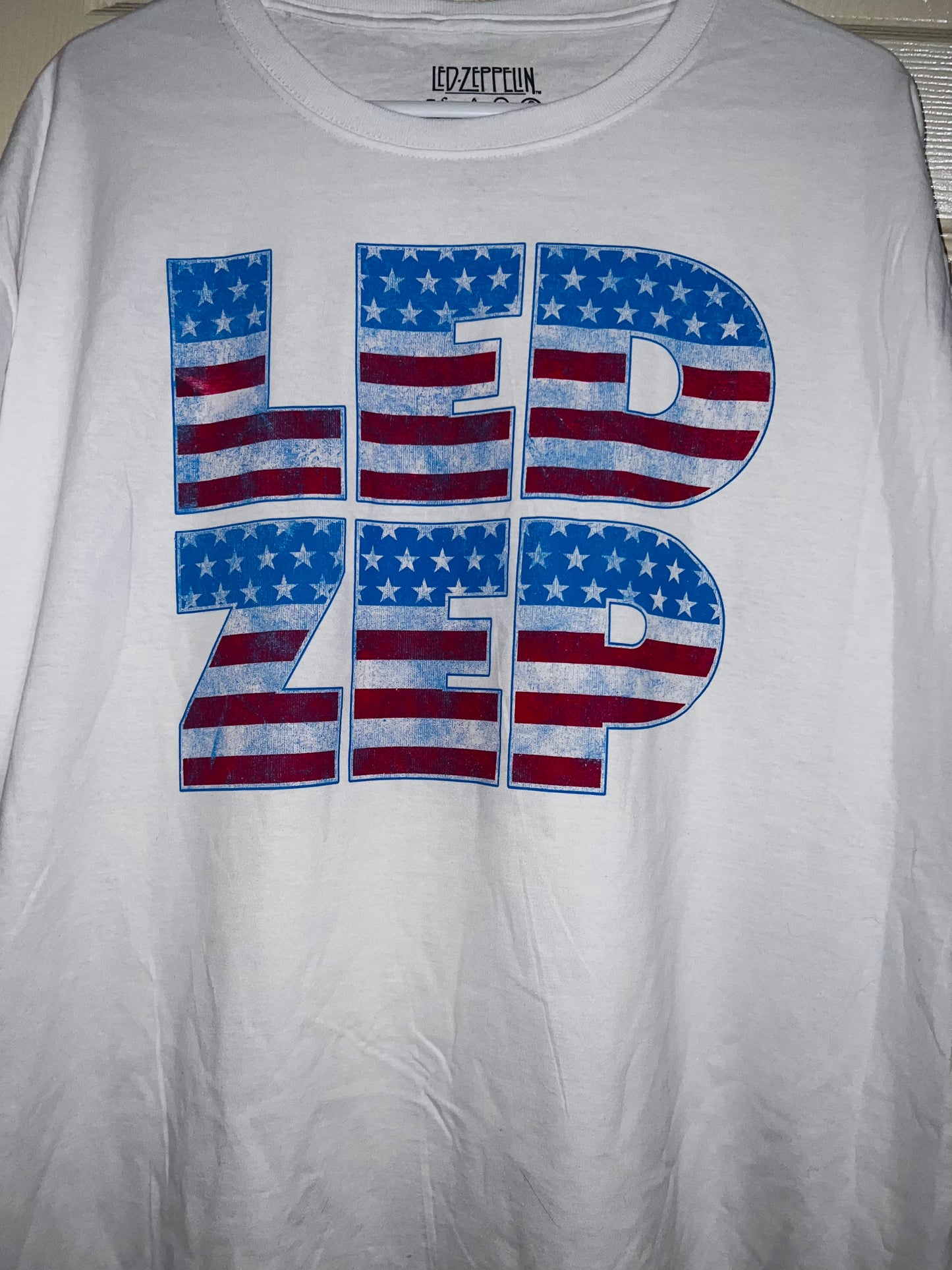American Flag style Led Zeppelin Oversized Distressed Tee