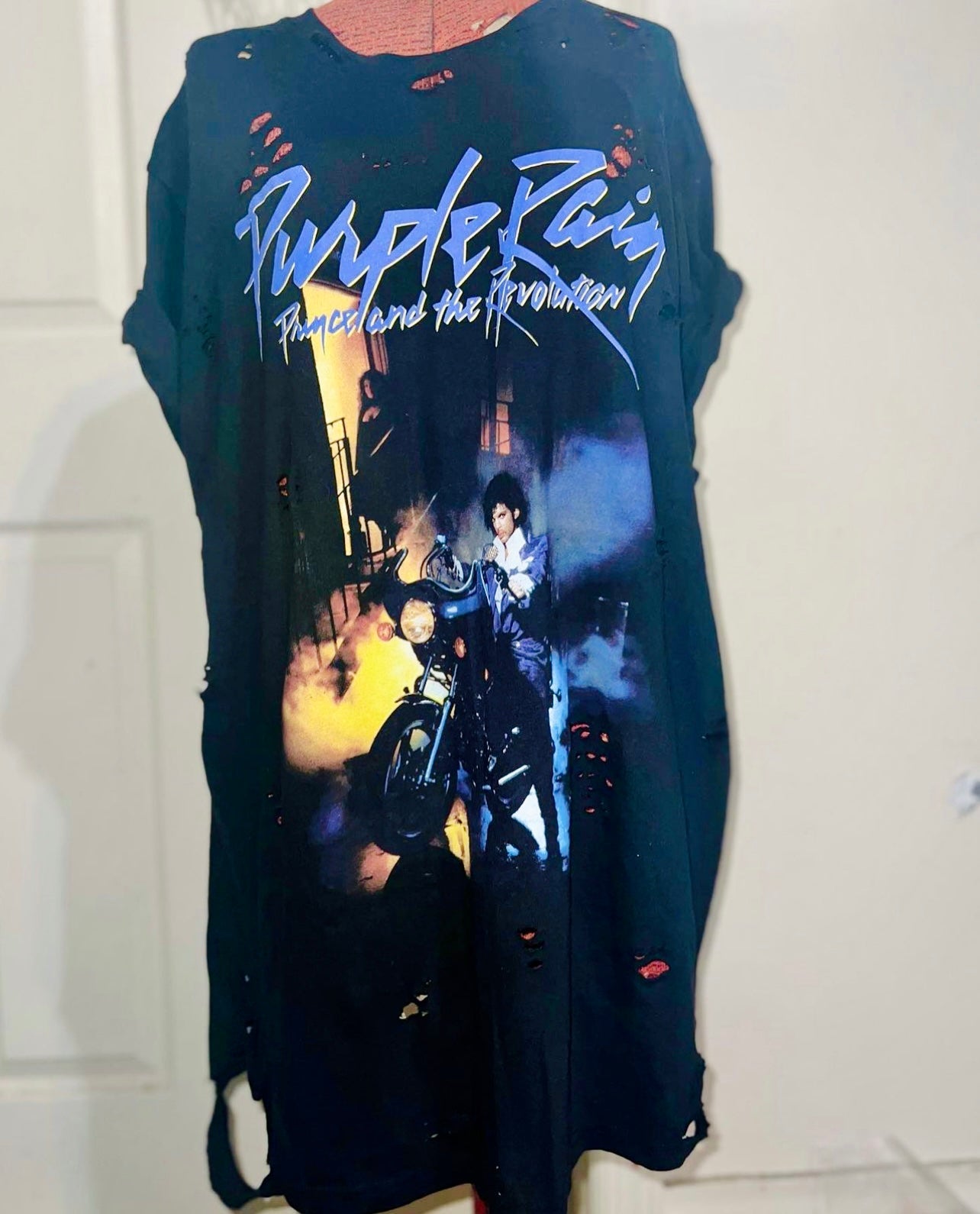 Prince “Purple Rain” Oversized Distressed Tee