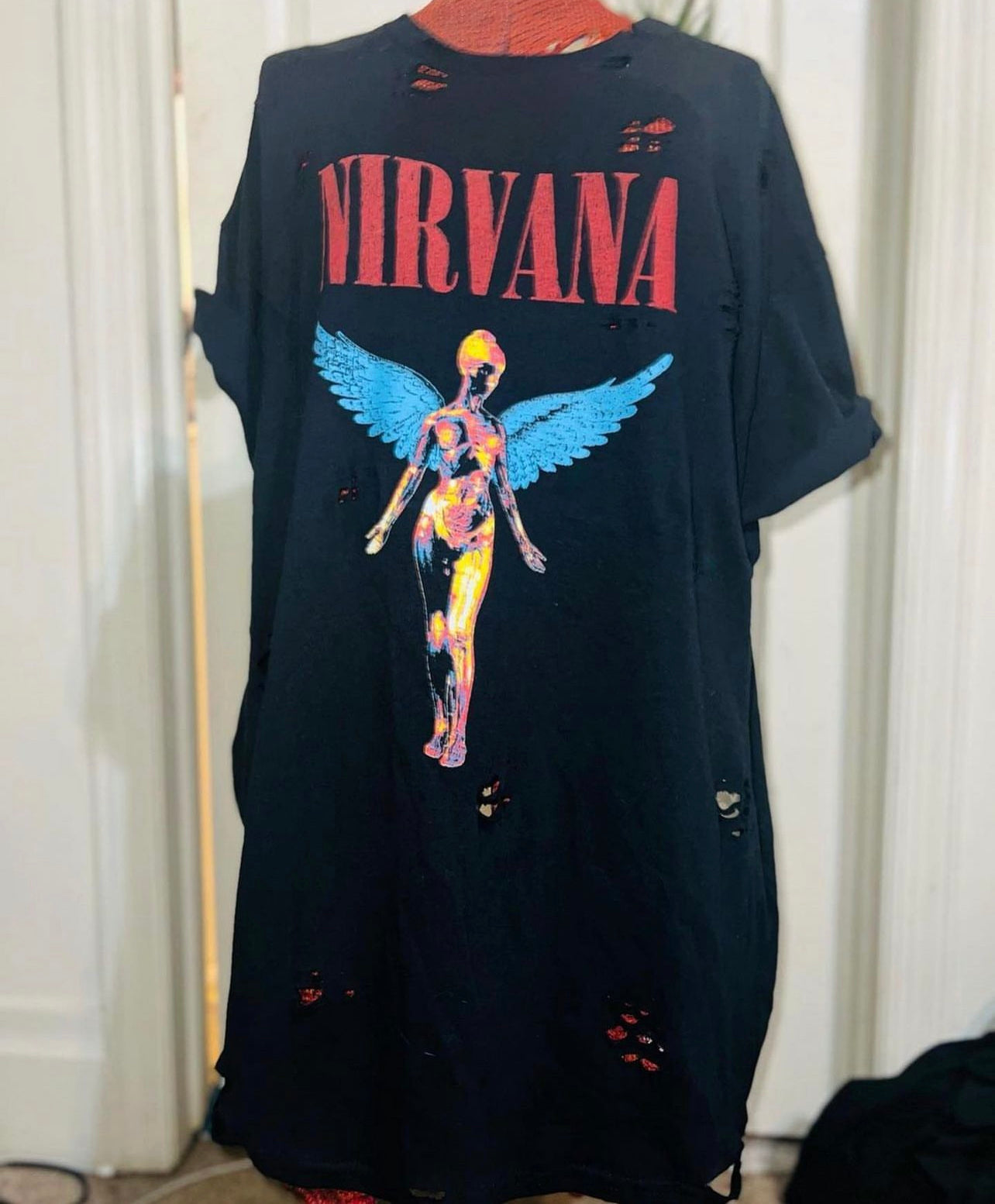 Nirvana Oversized Distressed Tee
