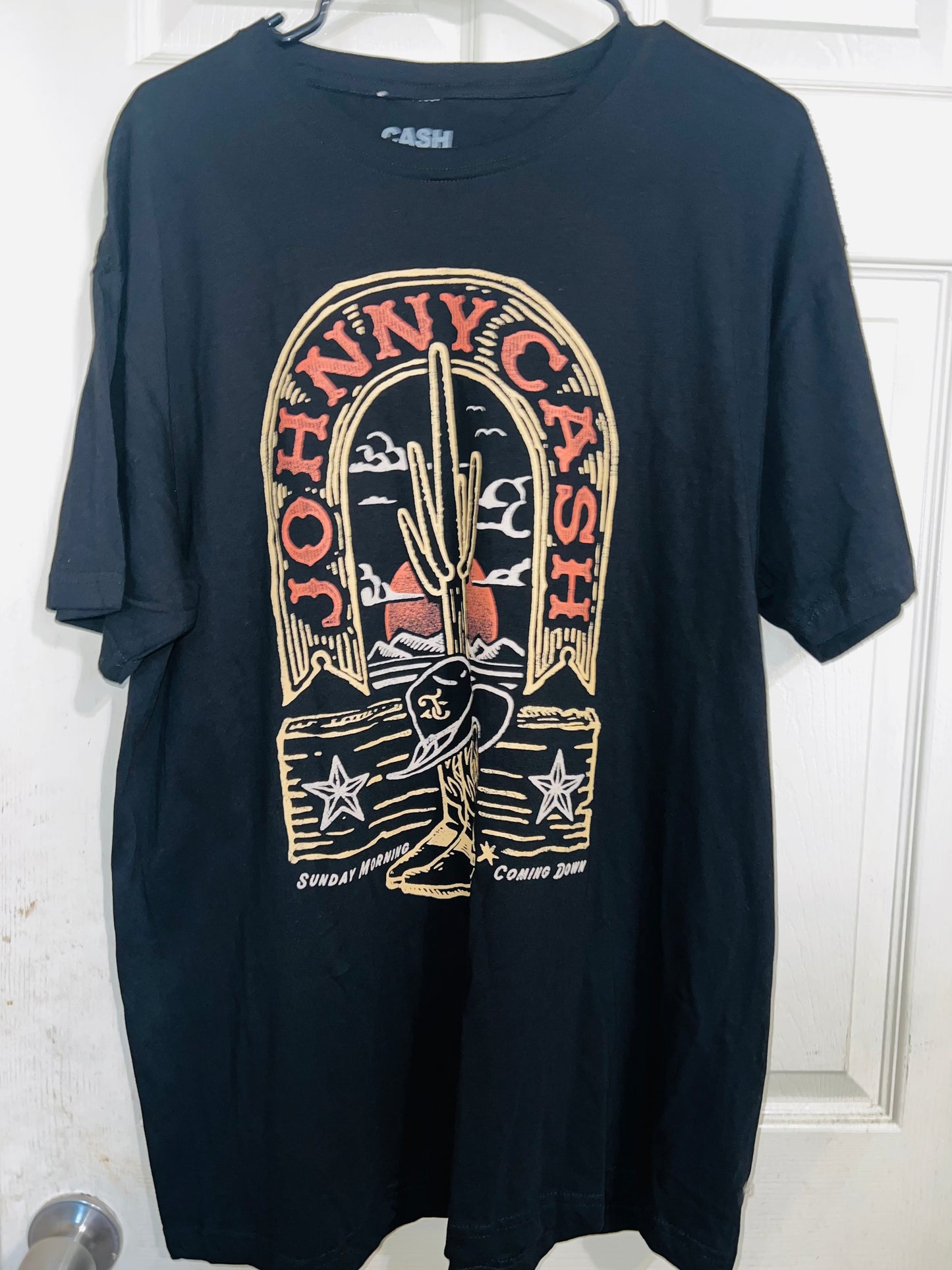 Johnny Cash Oversized Distressed Tee