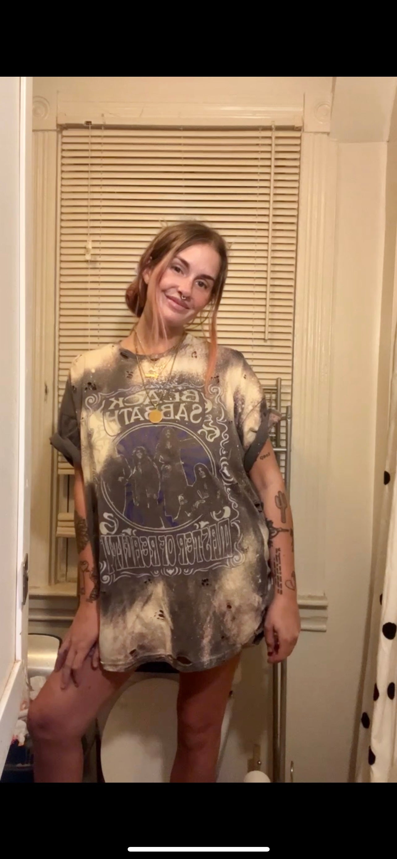 Black Sabbath Oversized Distressed Tee
