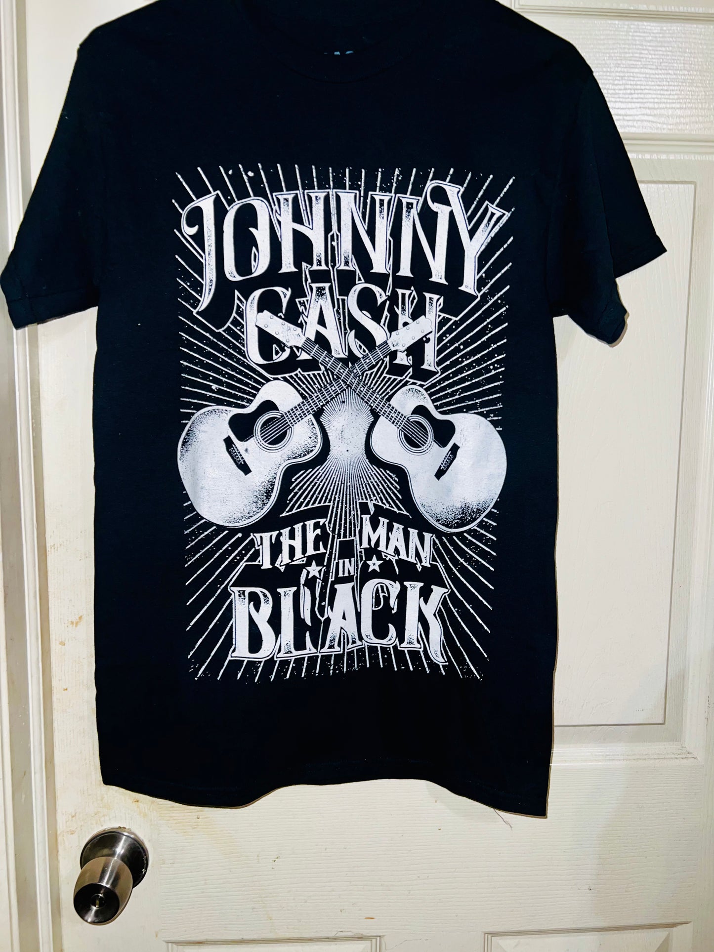 Johnny Cash “Man in Black” OS Distressed Tee