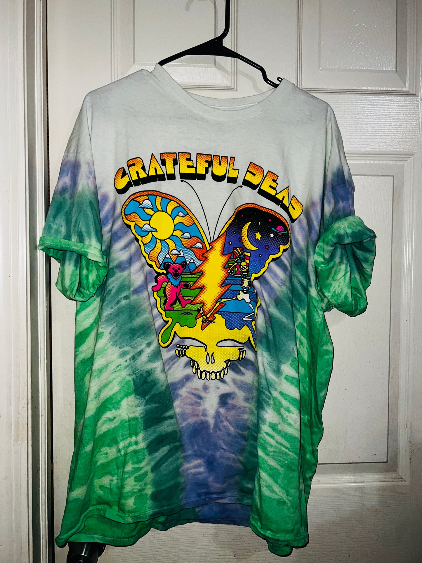 Grateful Dead Tie Dye Oversized Distressed Tee