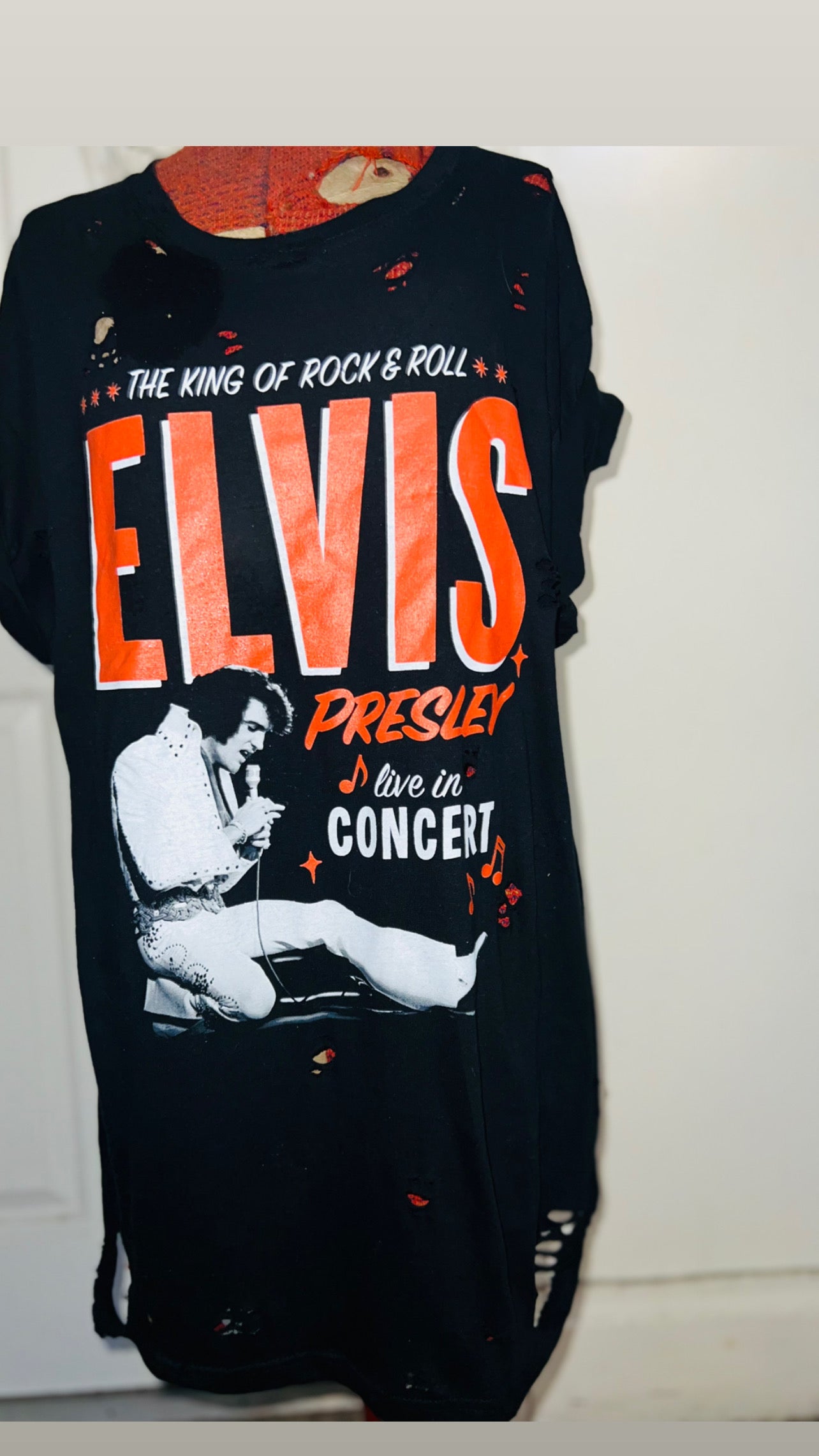 Elvis Presley Live in Concert Oversized Distressed Tee