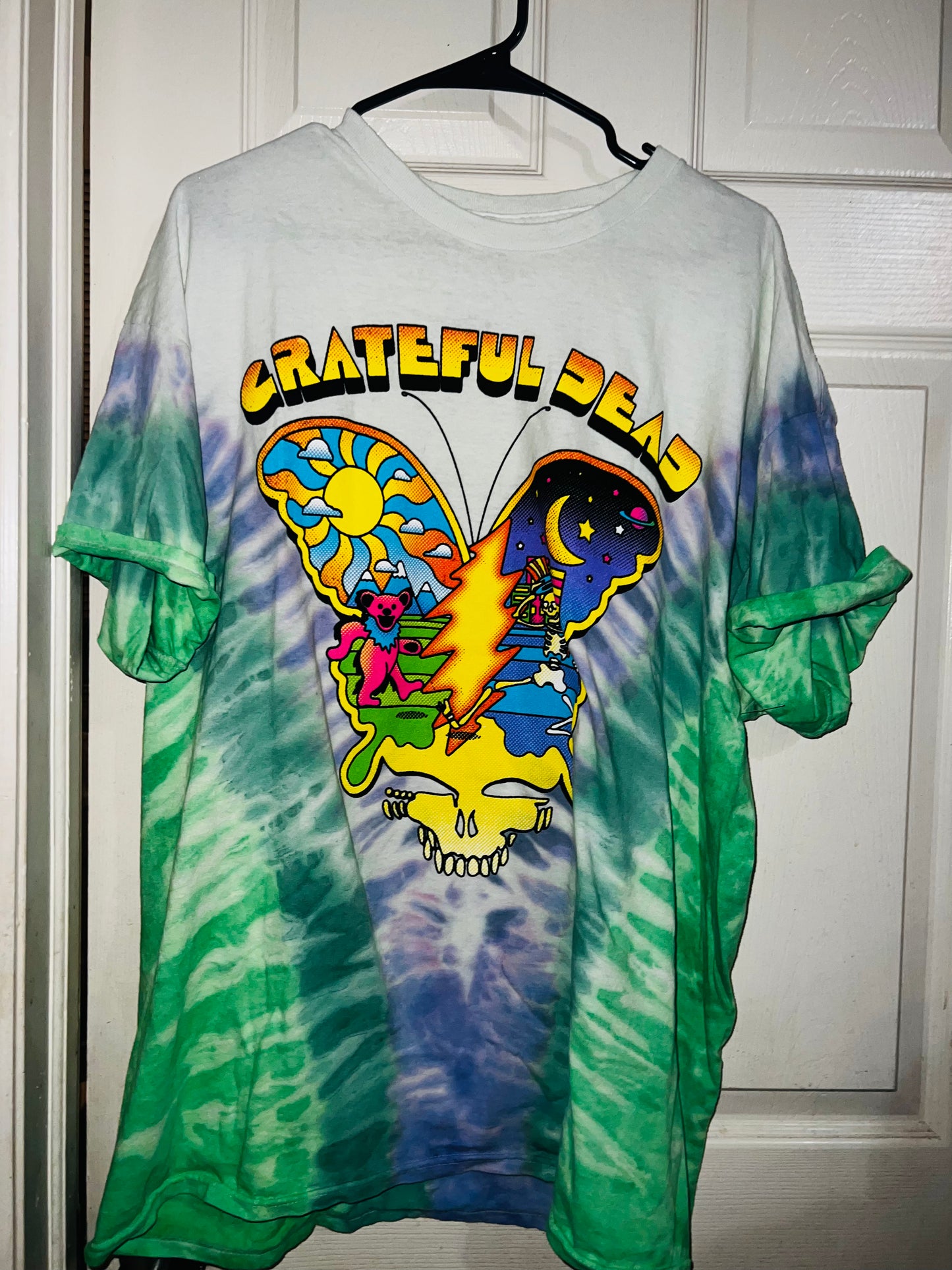 Grateful Dead Tie Dye Oversized Distressed Tee