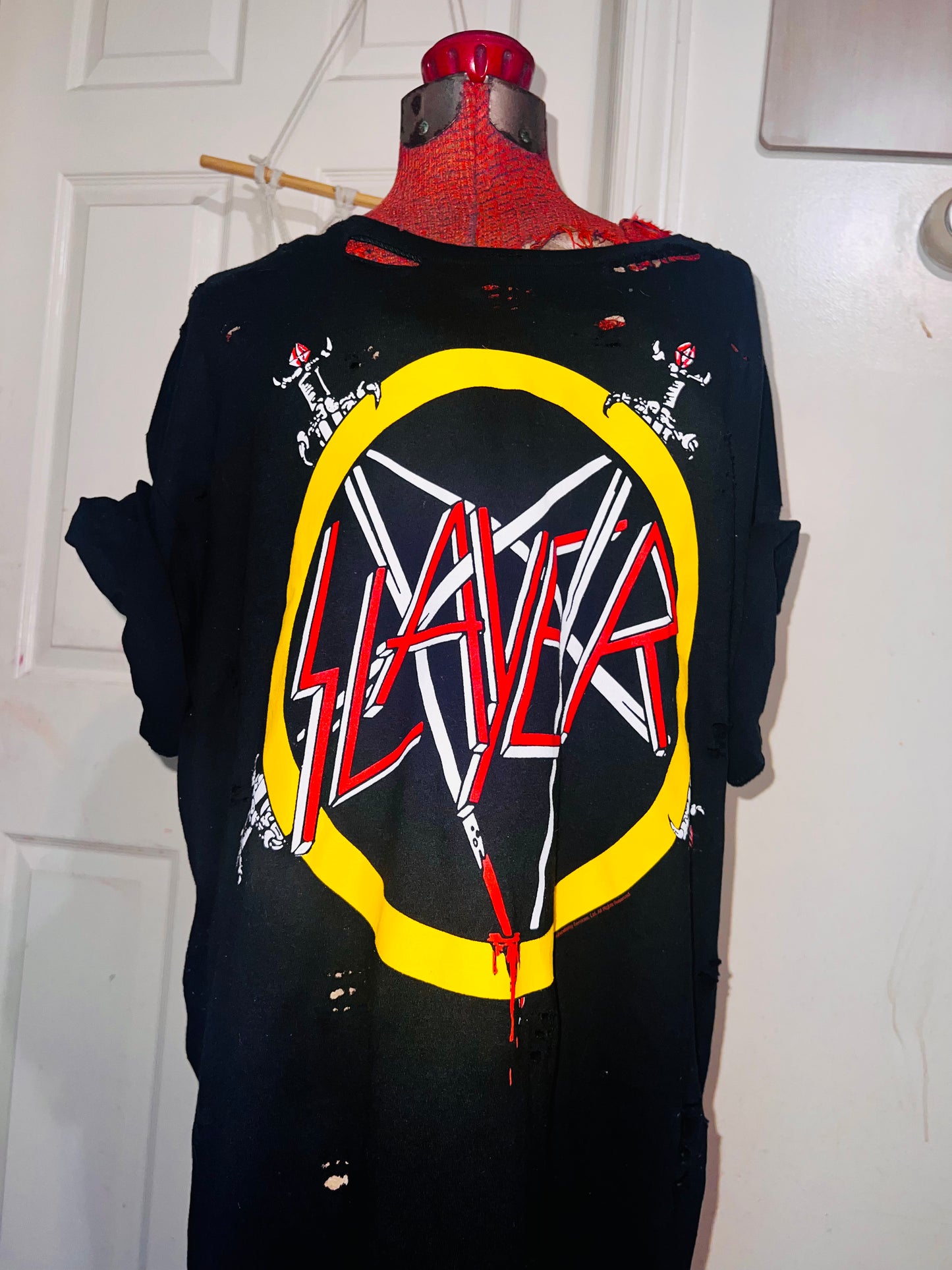 Slayer Distressed Oversized Double-Sided Tee