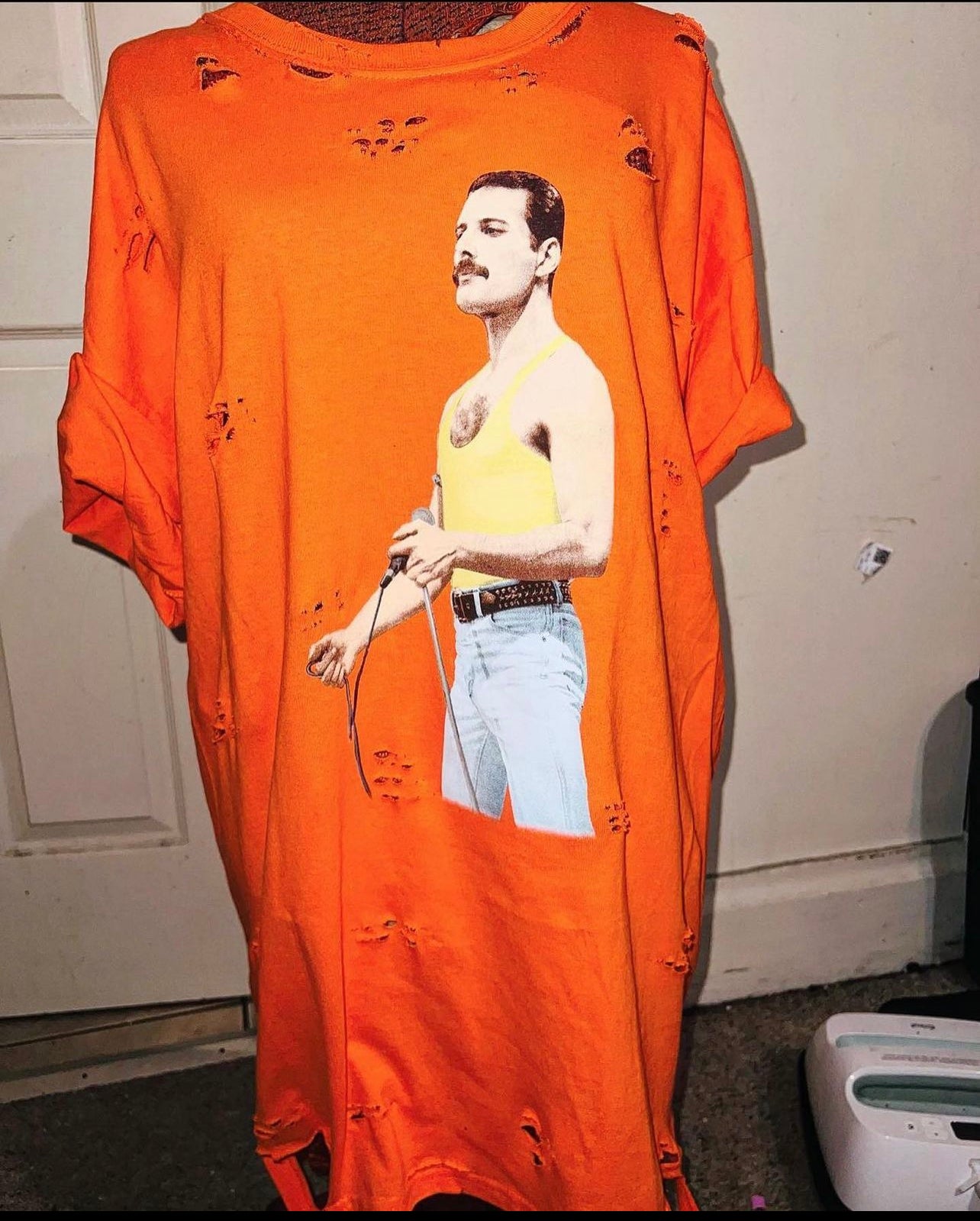 Freddie Mercury Oversized Distressed Double Sided Tee (customizable)