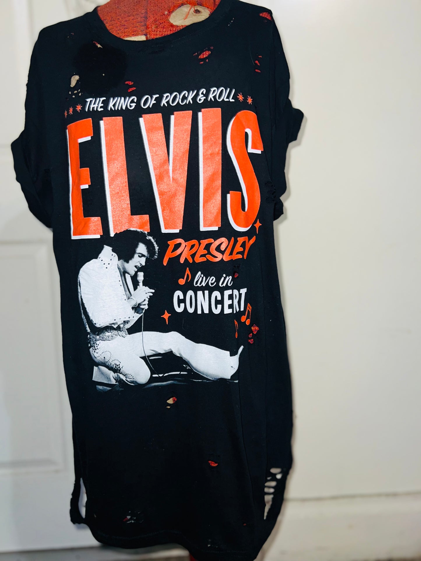 Elvis Presley Live in Concert Oversized Distressed Tee