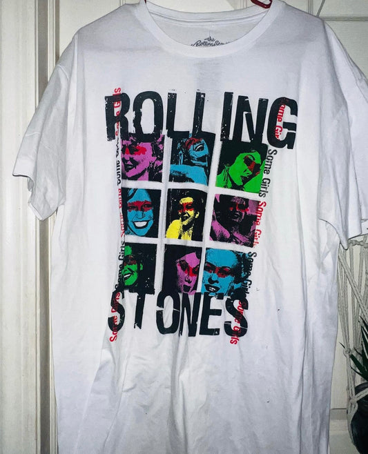 Rolling Stones “Some Girls” Distressed Oversized Tee (customizable)