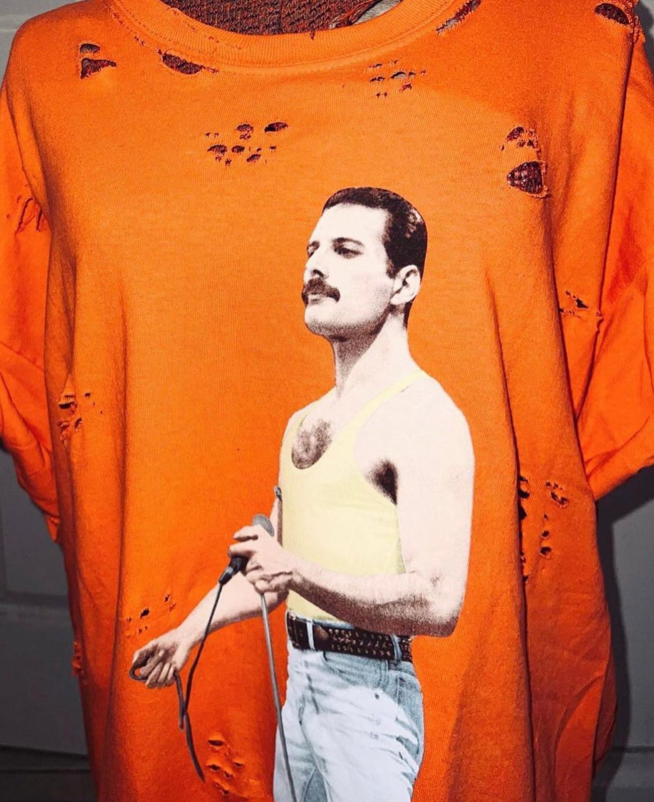 Freddie Mercury Oversized Distressed Double Sided Tee (customizable)