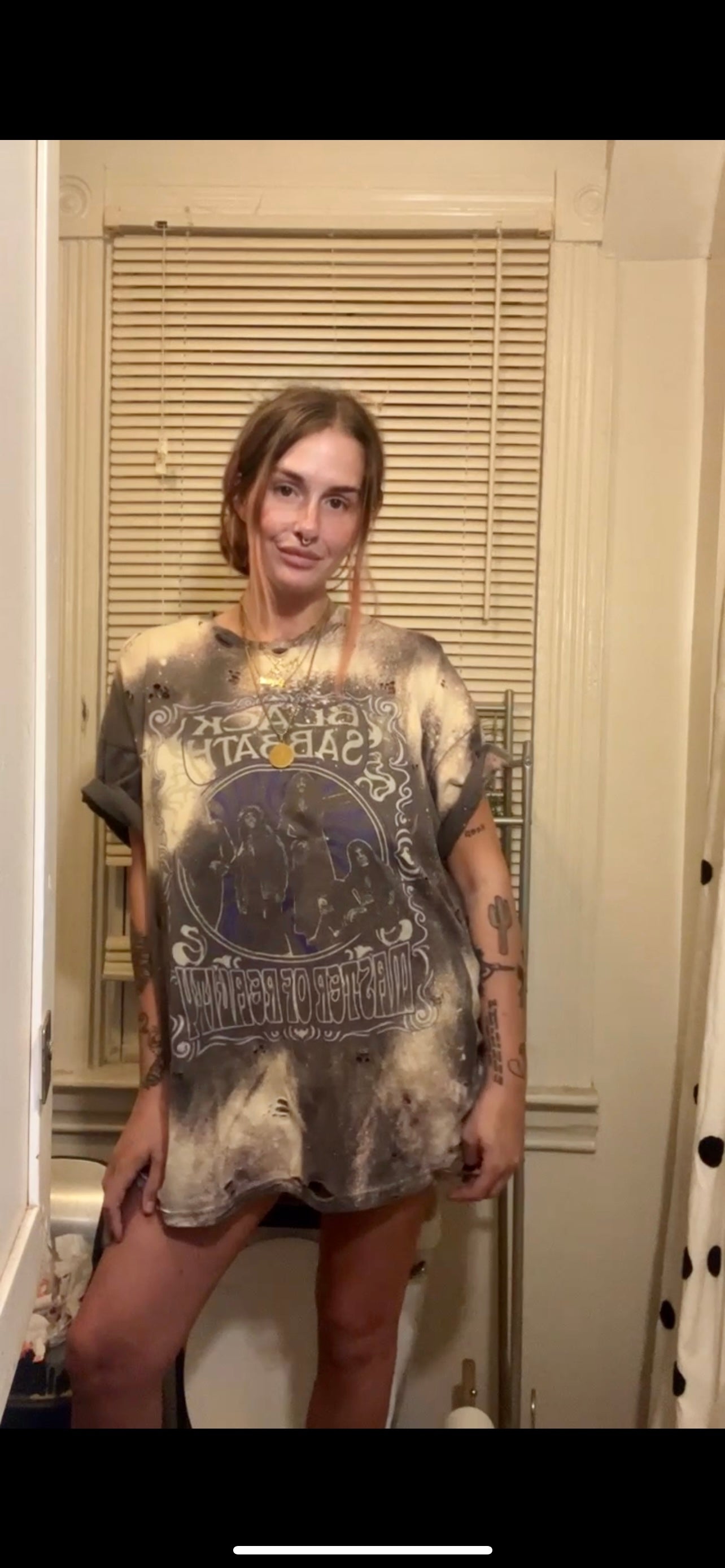 Black Sabbath Oversized Distressed Tee