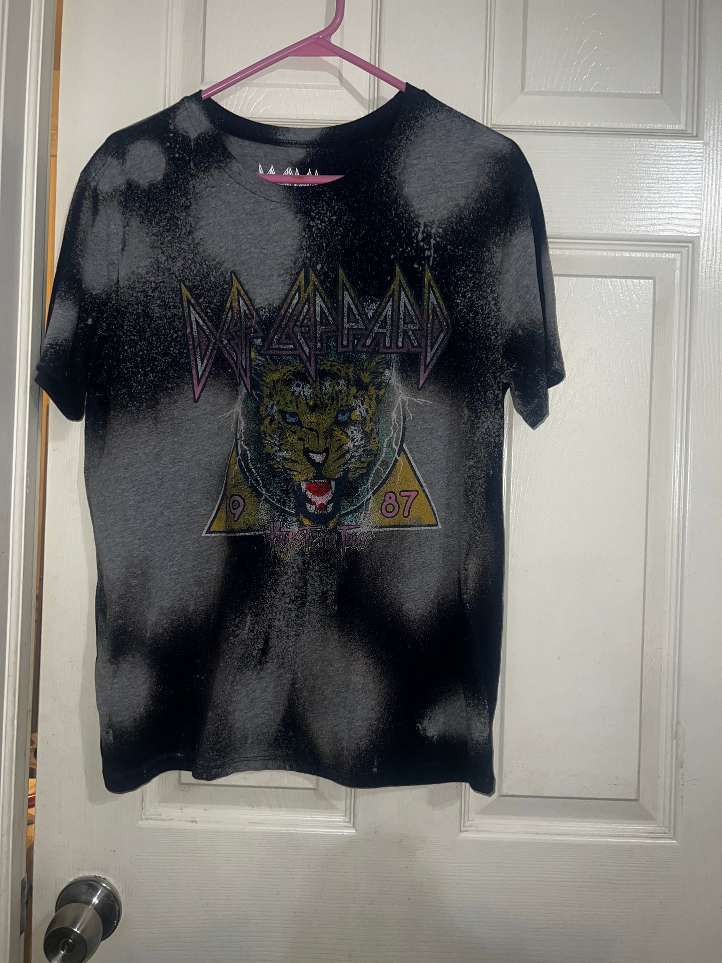Bleached Def Leppard 1987 Hysteria Tour Double-Sided Tee