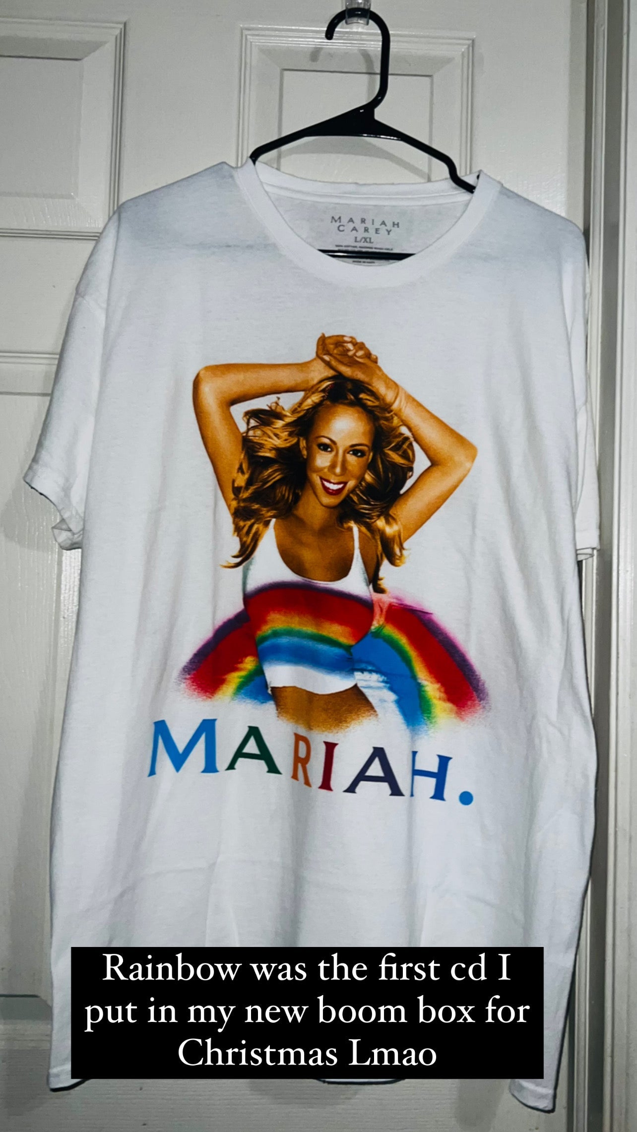 Mariah Carey Rainbow Oversized Distressed Tee