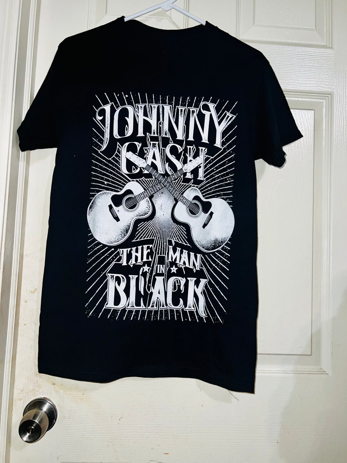 Johnny Cash “Man in Black” OS Distressed Tee