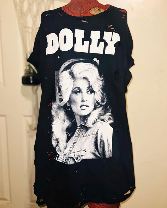 Dolly Parton Oversized Distressed Tee