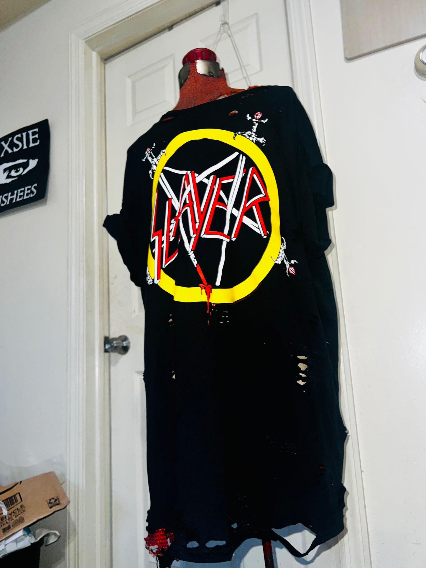 Slayer Distressed Oversized Double-Sided Tee