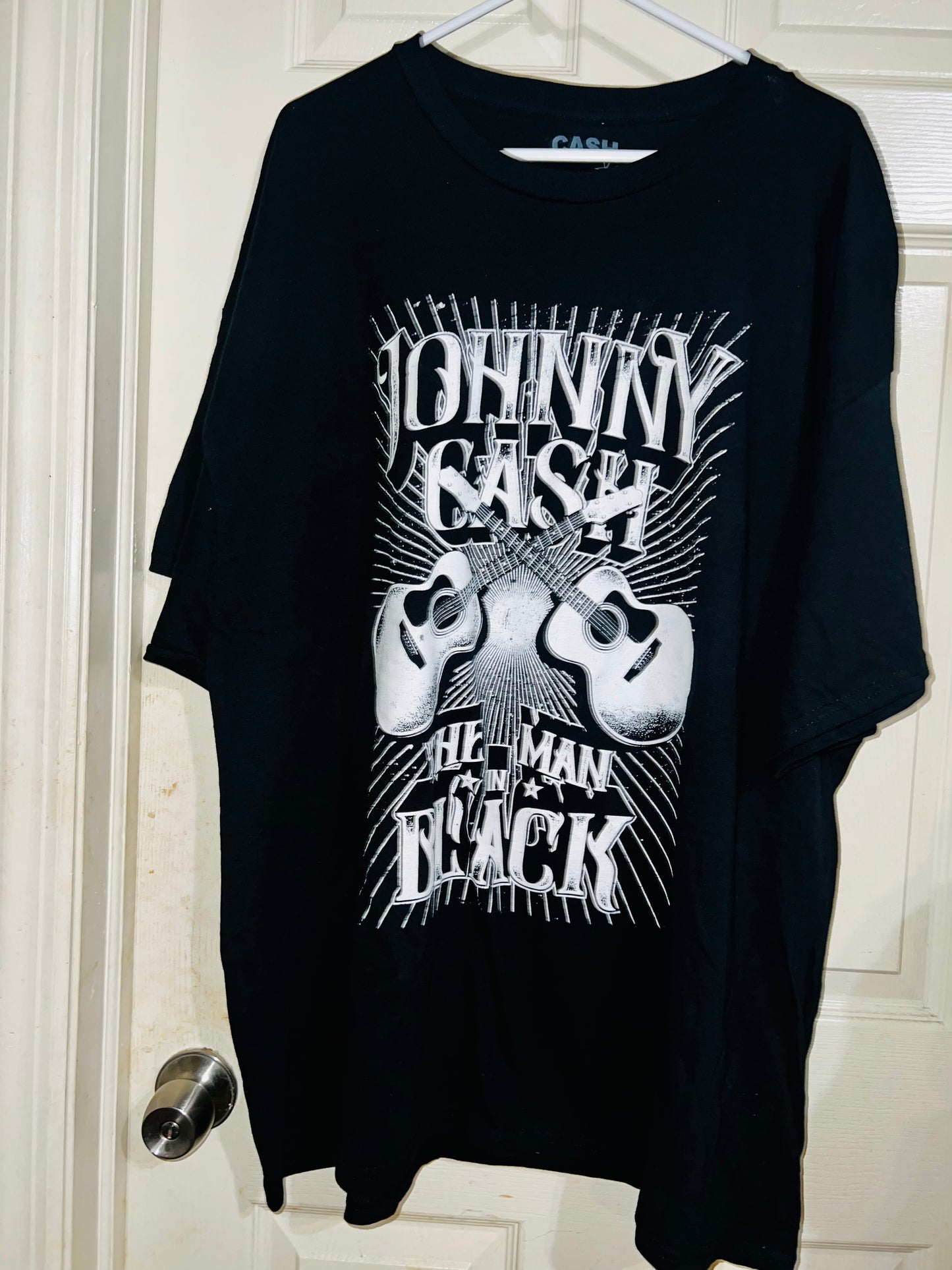 Johnny Cash “Man in Black” OS Distressed Tee