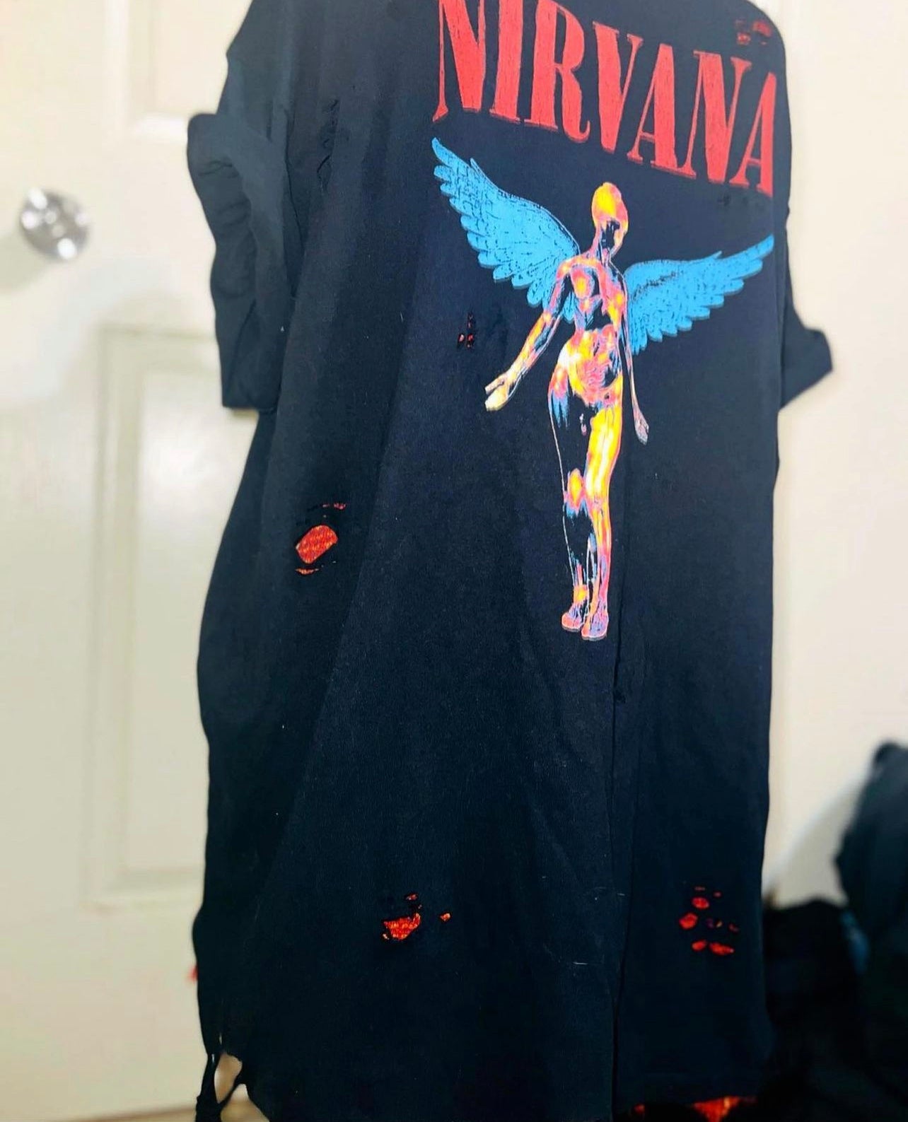 Nirvana Oversized Distressed Tee