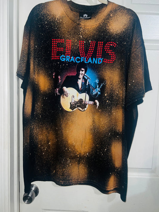 Bleached Elvis Graceland Oversized Distressed Tee