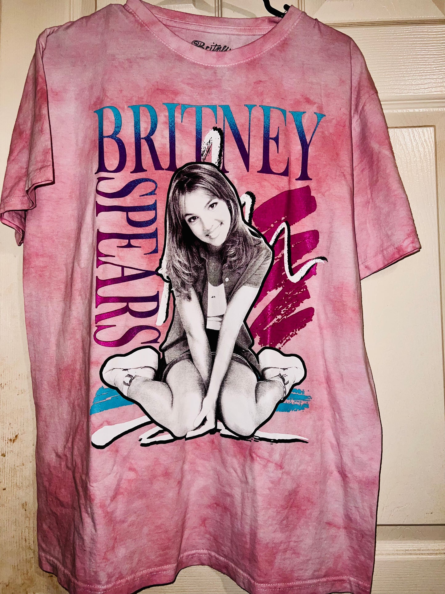 Britney Spears Tie Dye Oversized Distressed Tee