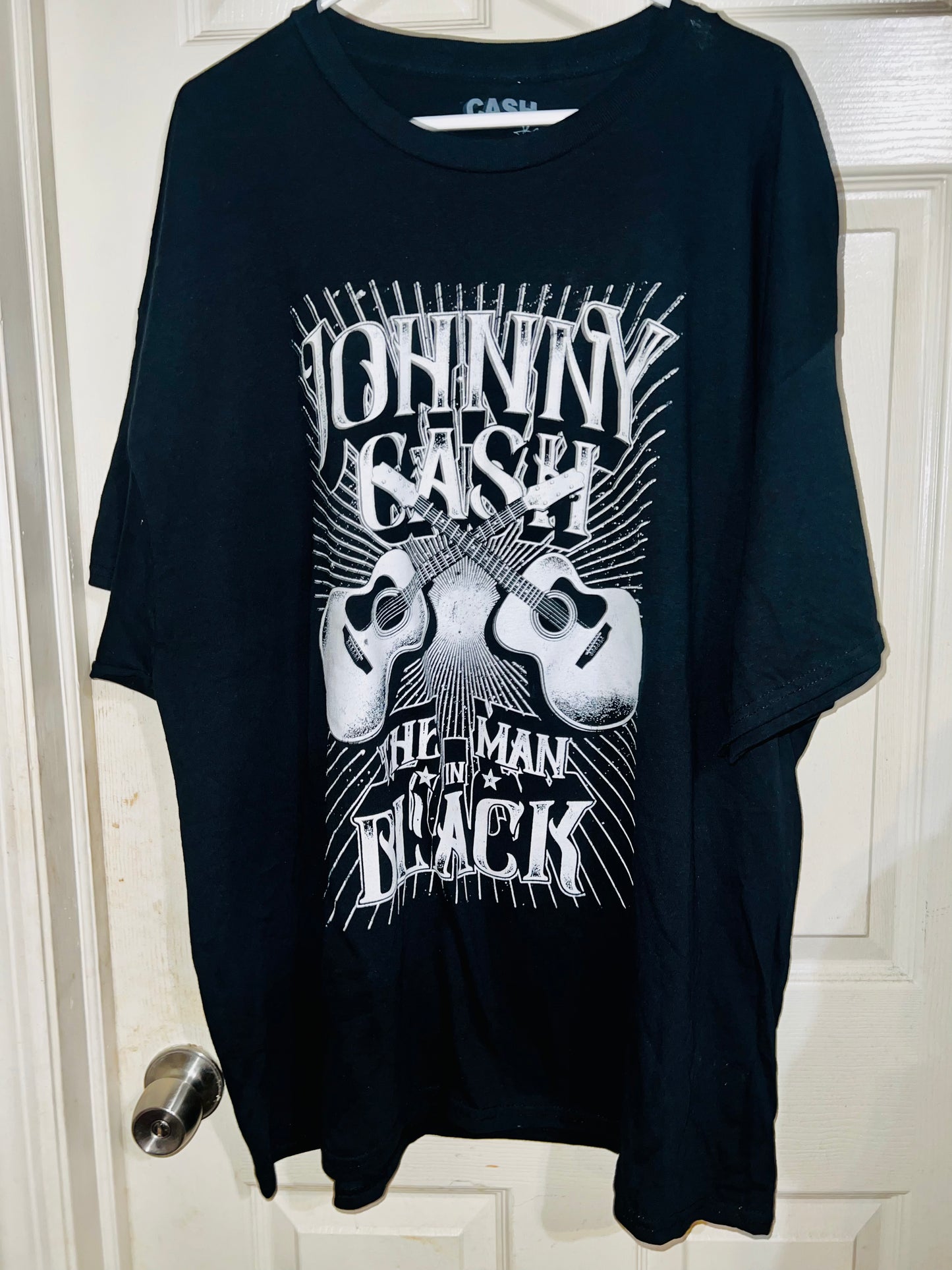 Johnny Cash “Man in Black” OS Distressed Tee