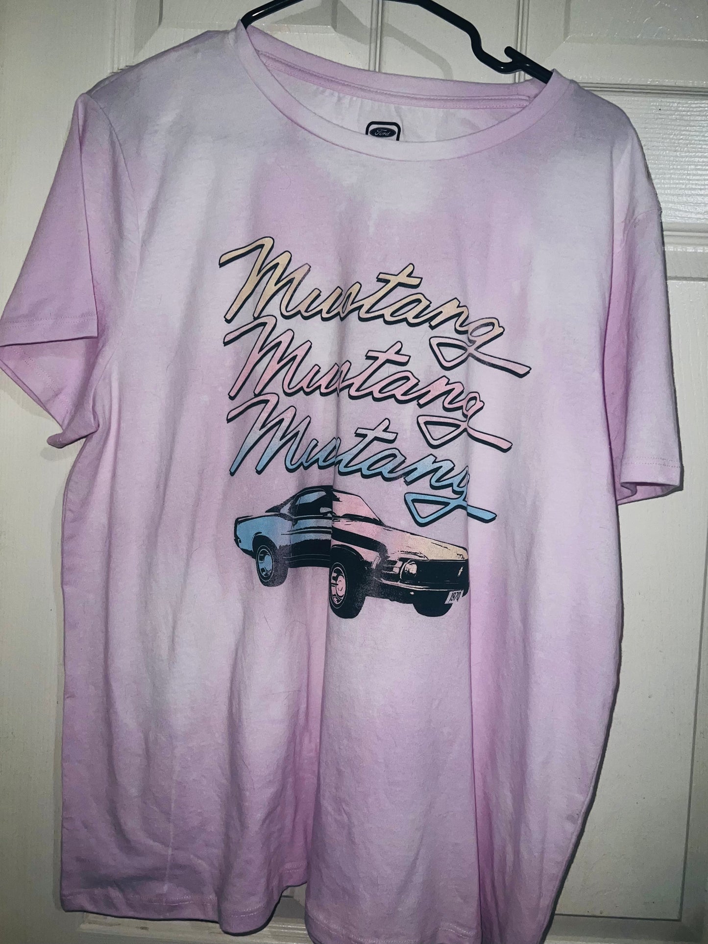Bleached Mustang Oversized Distressed Tee