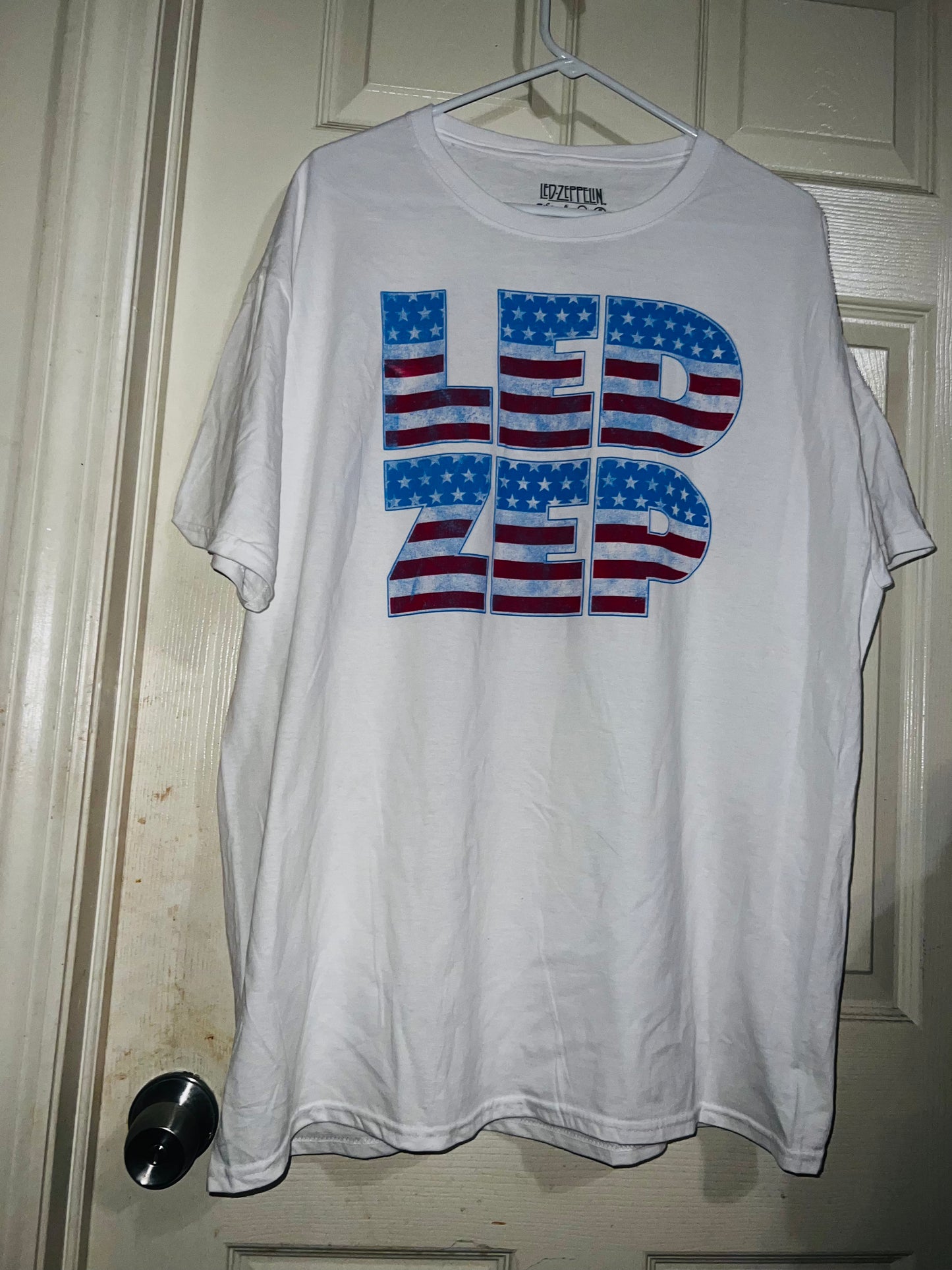 American Flag style Led Zeppelin Oversized Distressed Tee