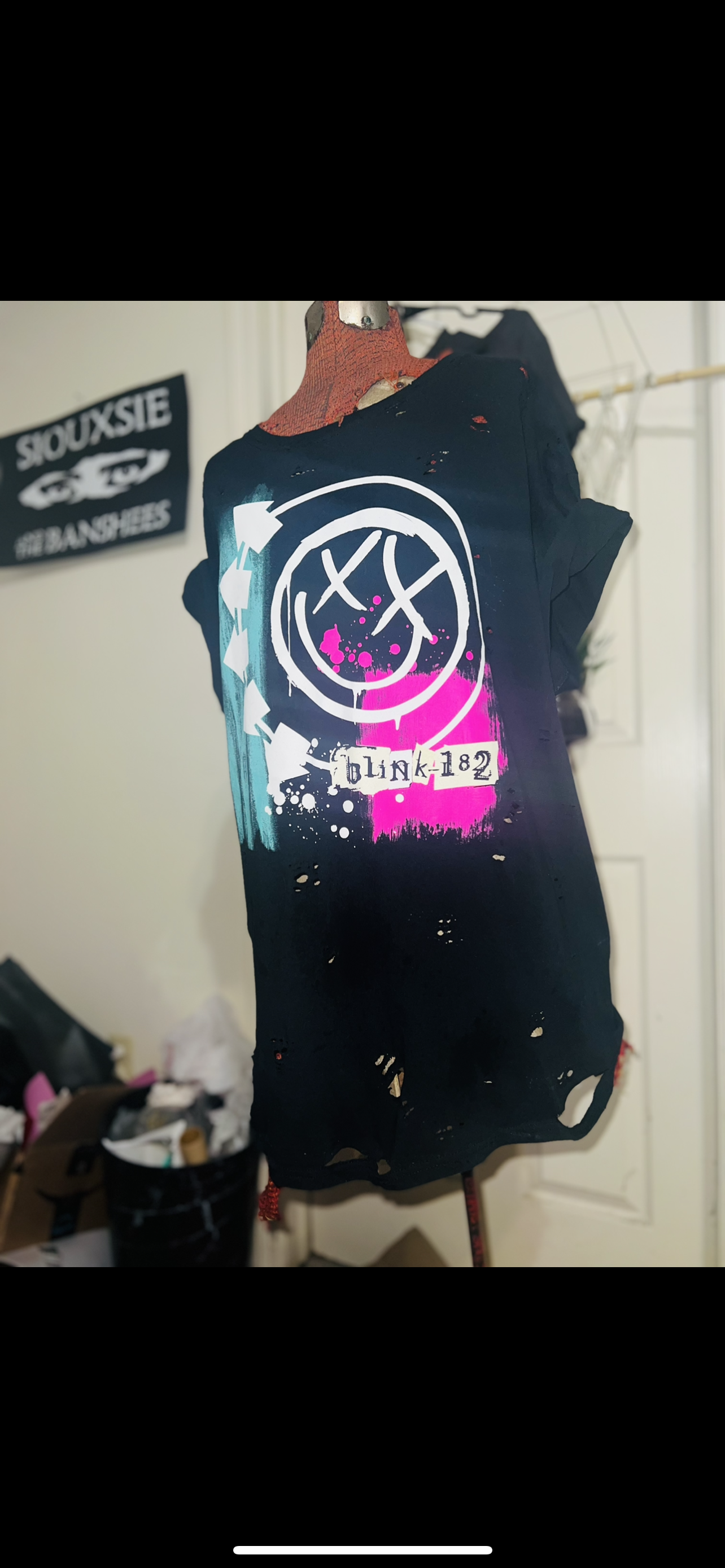 Blink 182 Self Titled Distressed Oversized T-Shirt