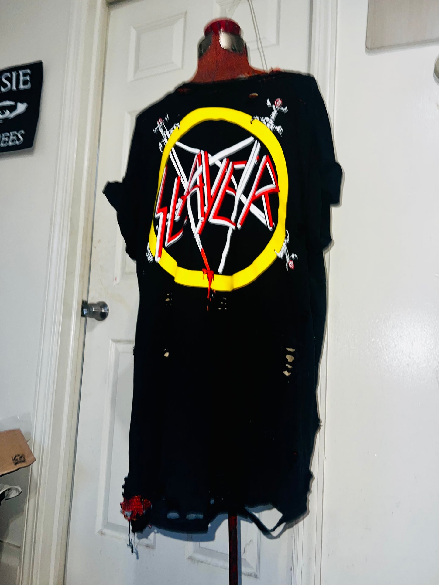 Slayer Distressed Oversized Double-Sided Tee