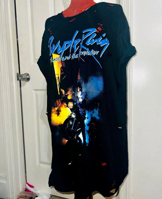 Prince “Purple Rain” Oversized Distressed Tee