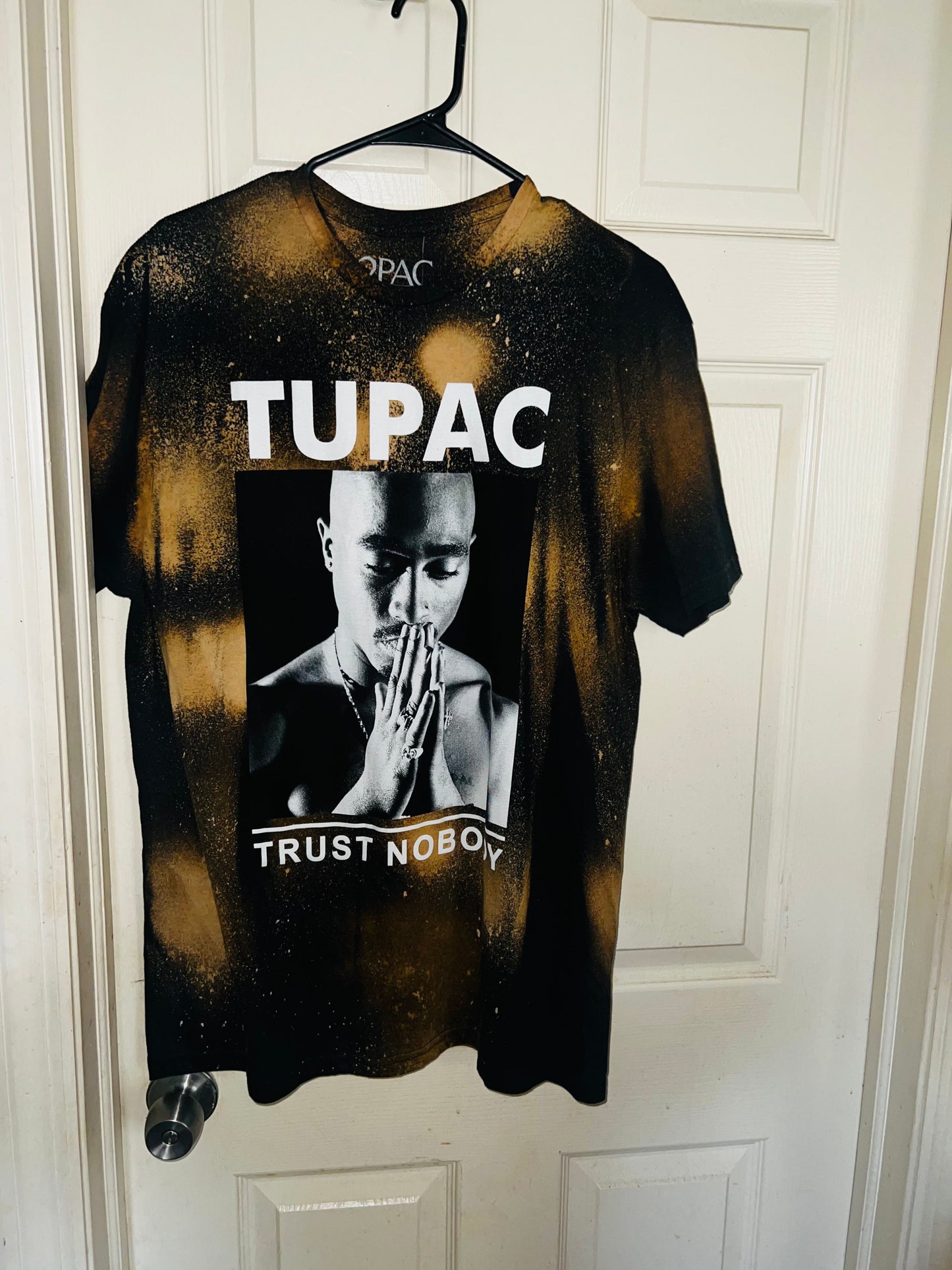 Tupac Bleached Oversized Distressed Tee